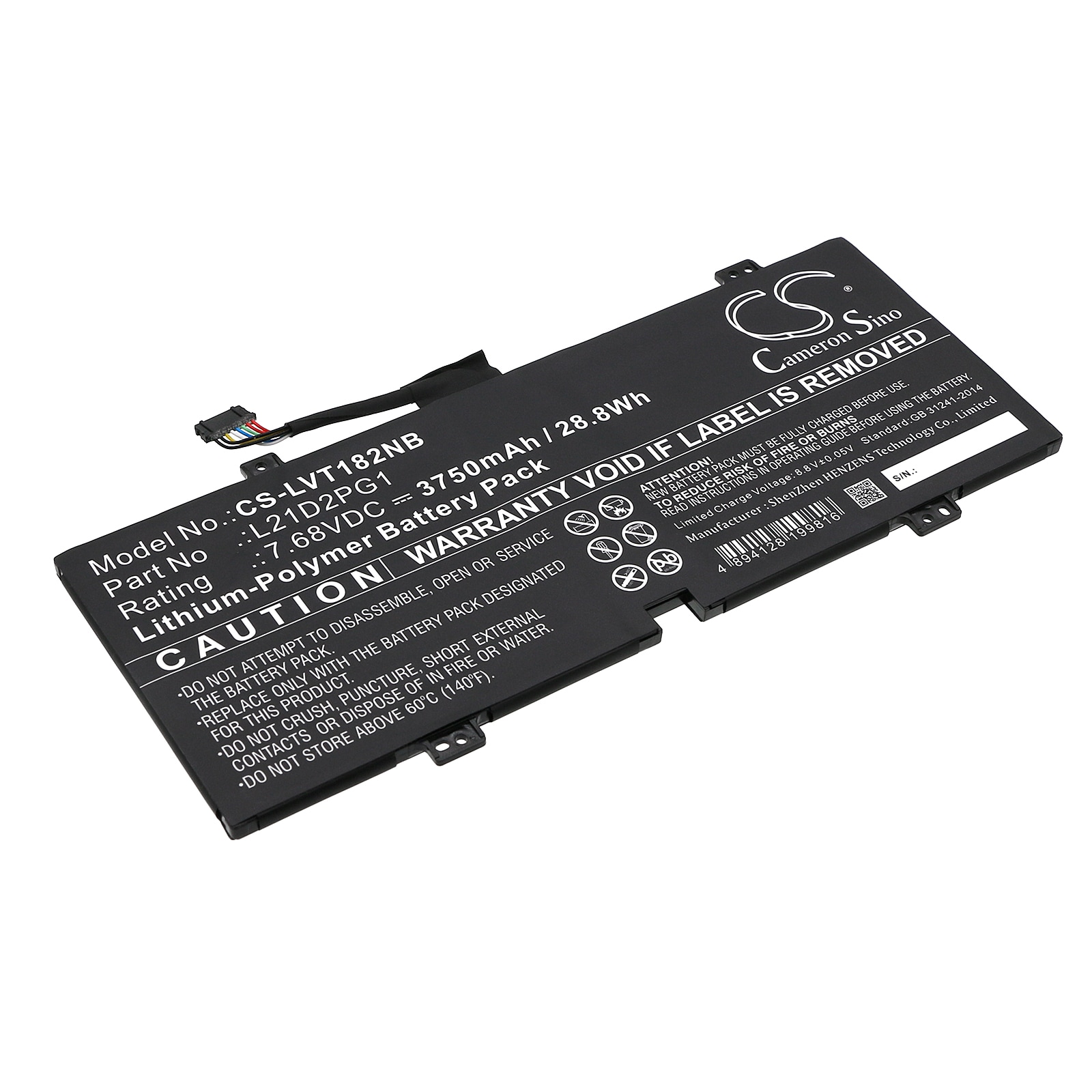 Batteri til notebook, bærbar computer til Lenovo 10W-82ST Tablet, 10W-82ST0000JP og andre