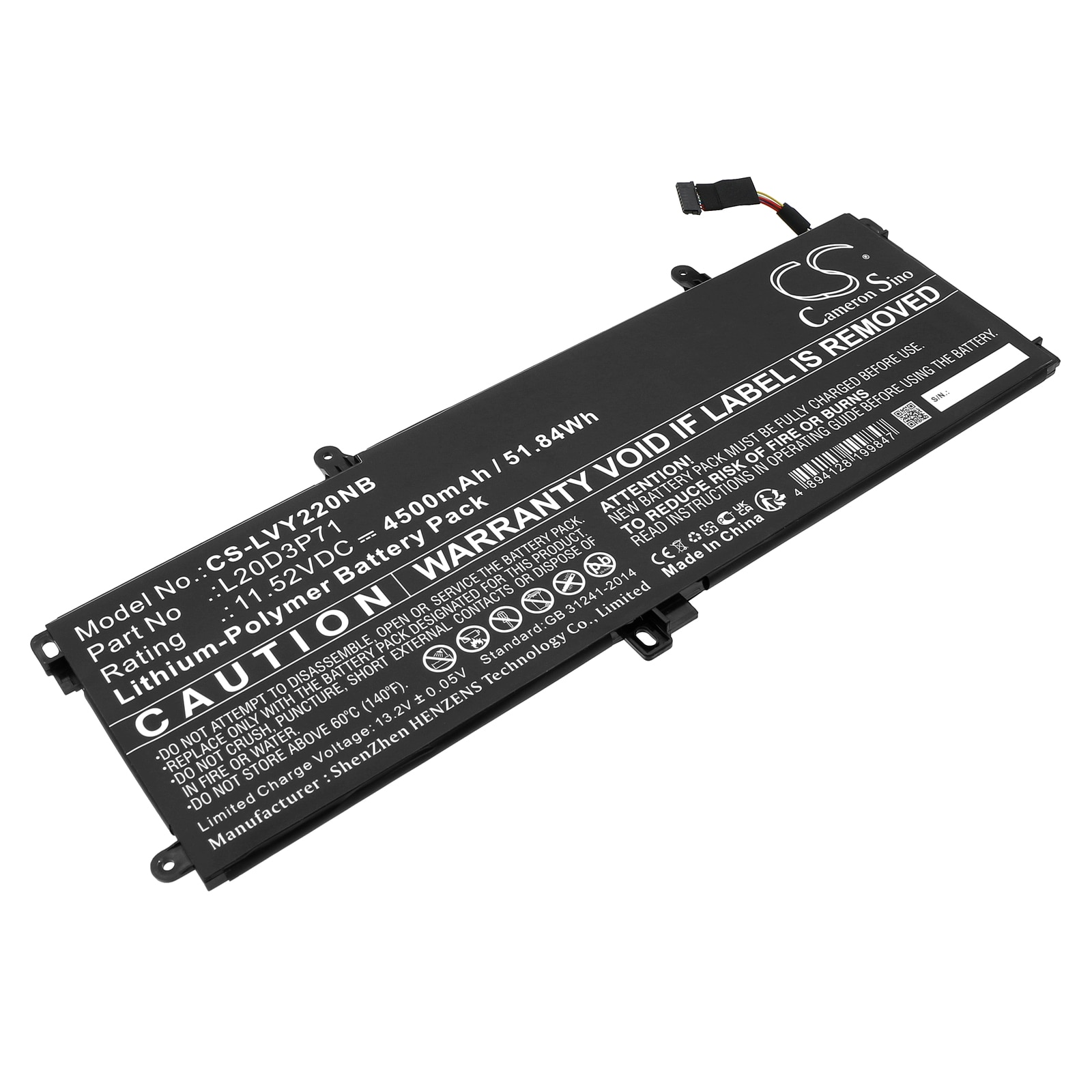 Batteri til notebook, bærbar computer til Lenovo ThinkPad X13 Yoga G2 20W8001JCK og andre.