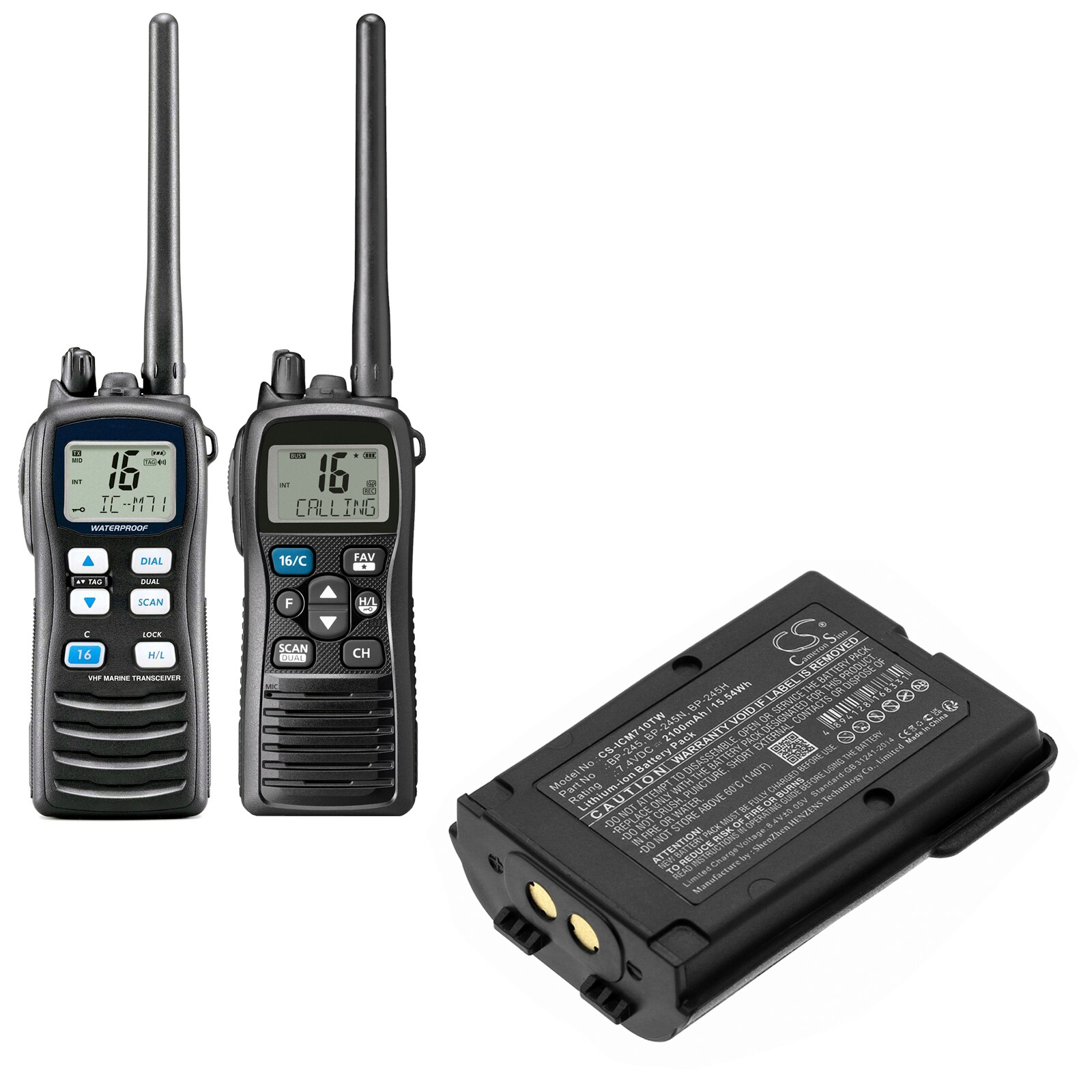 Batteri til tovejsradio til Icom IC-M71, IC-M72, IC-M73 og andre.