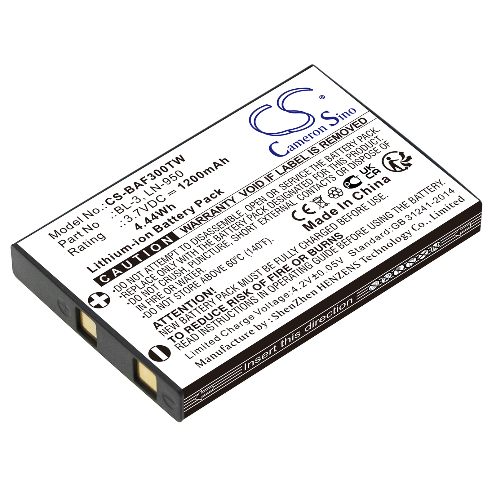 Batteri til tovejsradio til Baofeng UV3R, UV-3R, BF-T6 osv.