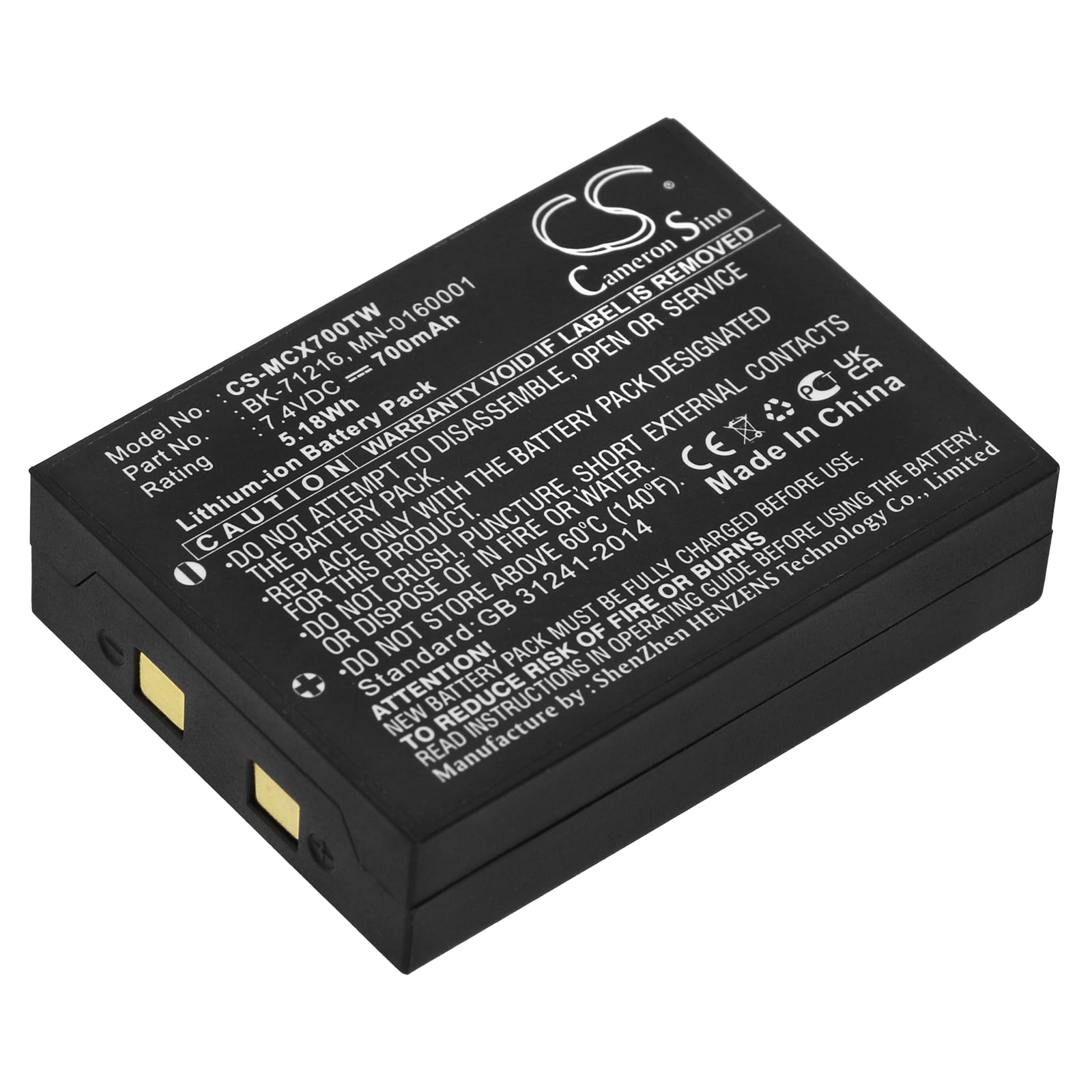 Batteri til tovejsradio til Cobra LI3900, LI3950, LI4900 osv.