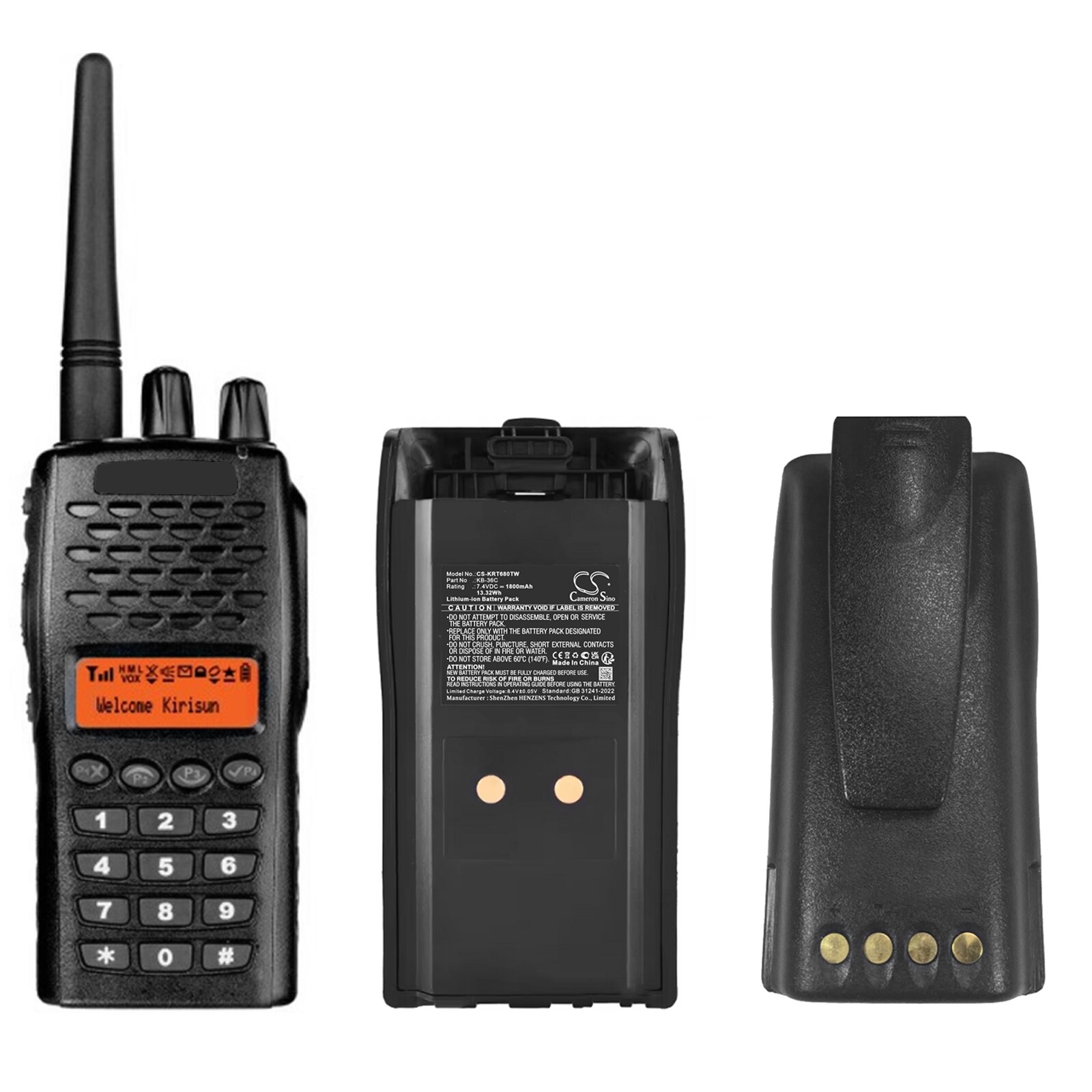 Batteri til tovejsradio til Kirisun PT-6500, PT-6800, PT6500 osv.
