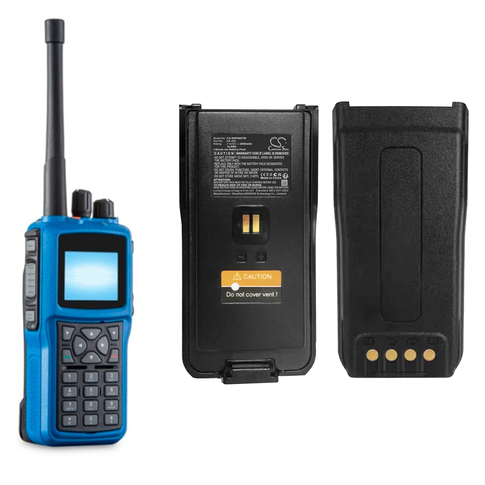 Batteri til tovejsradio til Kirisun DP980, DP985, DP990 osv.