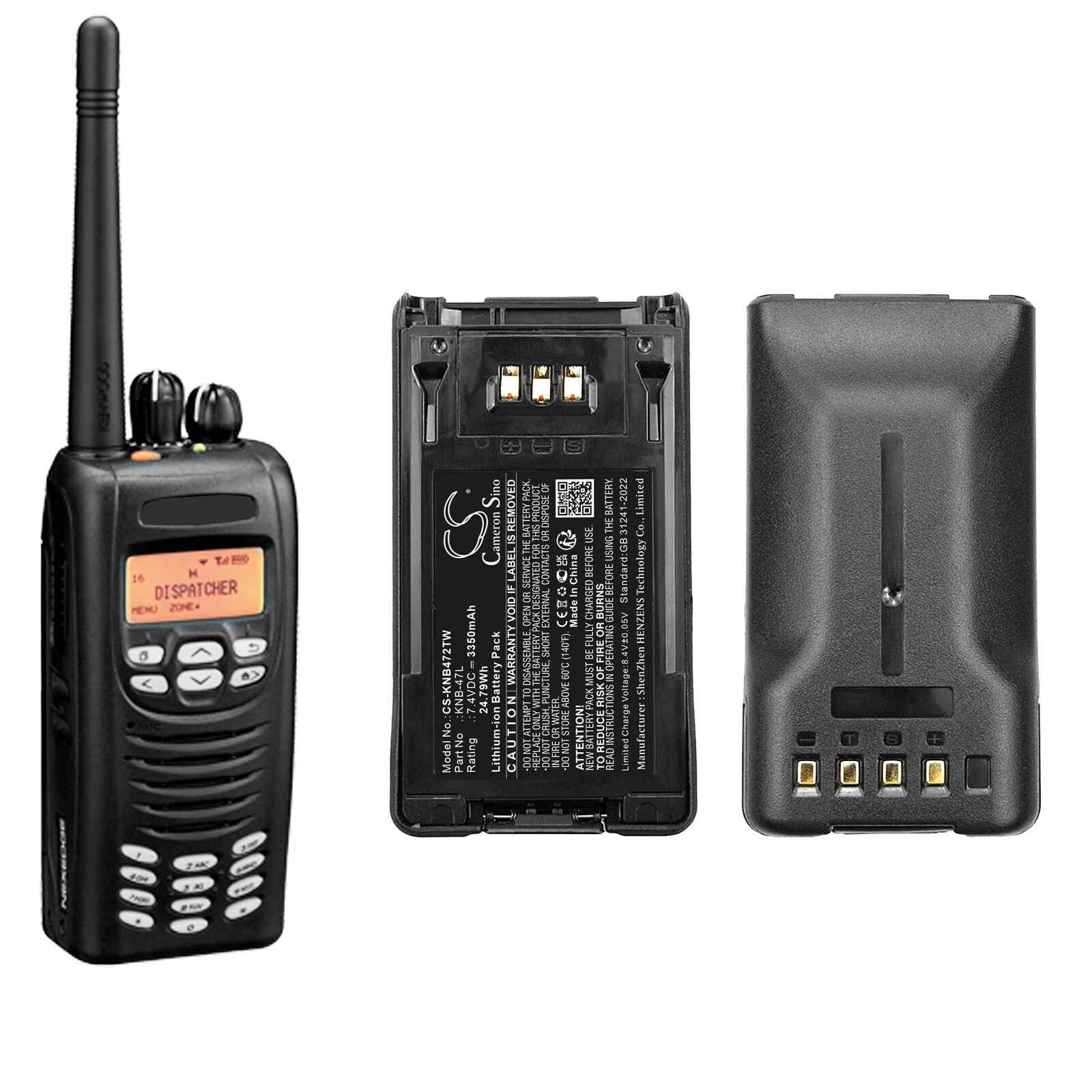Batteri til tovejsradio til Kenwood NX-200, NX-300, TK-3320 osv.