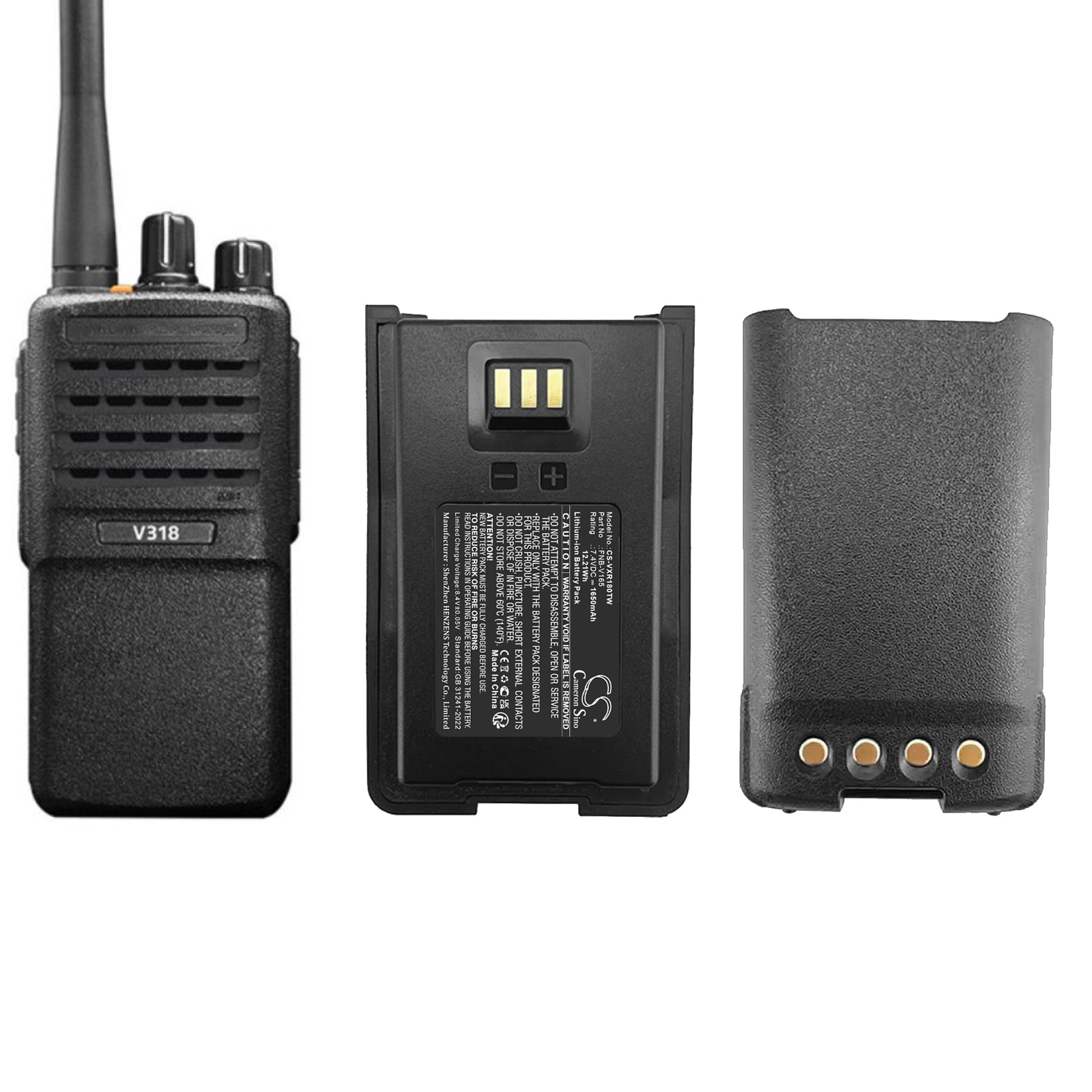 Batteri til tovejsradio til Vertex Standard V318, VZ-10, VZ-12 osv.