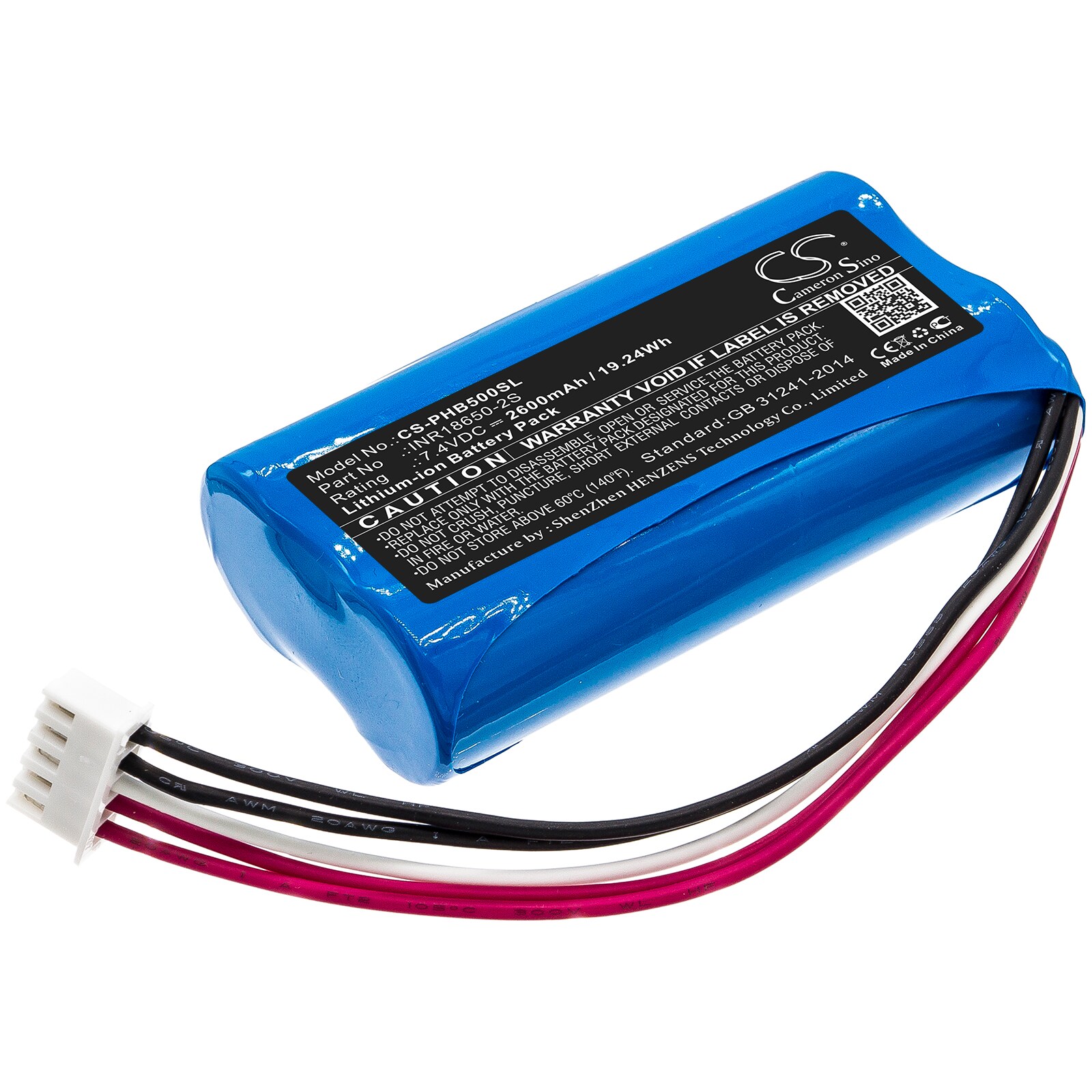 Batteri til højttaler til Philips SBOQBOX, SB500M, SB500M/00 osv.