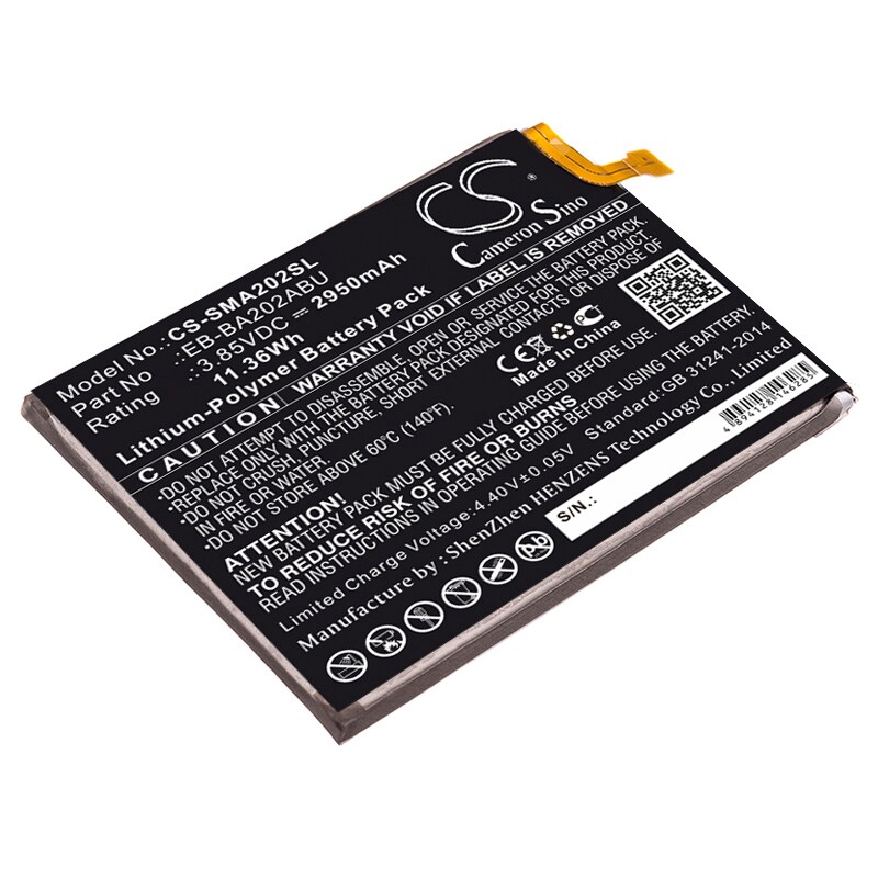 Batteri til SmartPhone, Mobil til Samsung Galaxy A20e, SM-A202, SM-A202F/DS og andre.
