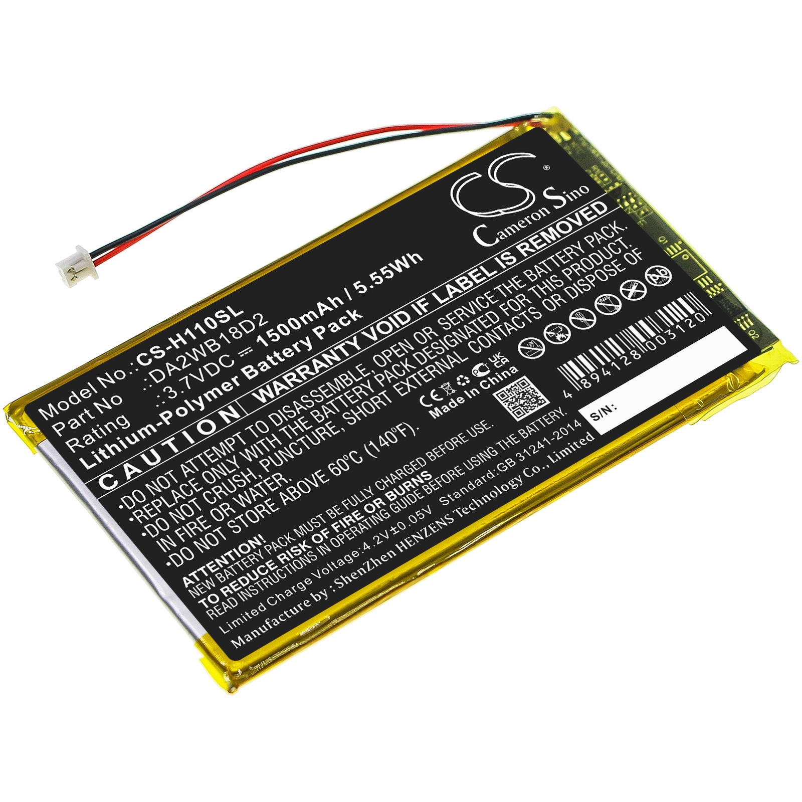 Batteri til medieafspiller til iRiver H110, H120, H140 osv.