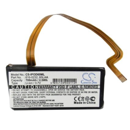 Batteri til medieafspiller til Apple iPOD Video 60G, iPOD Video 80G osv.