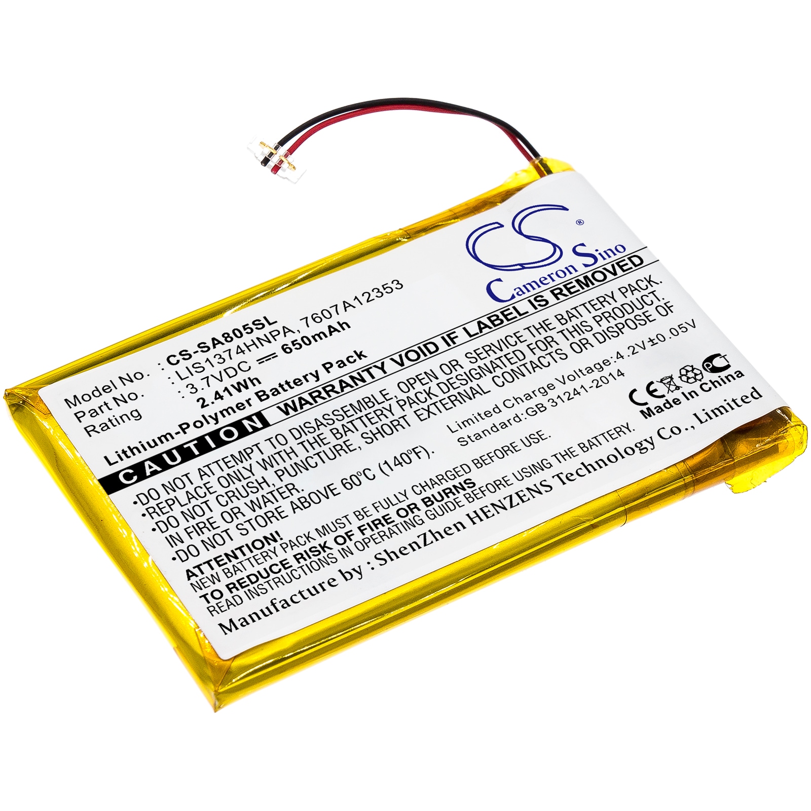 Batteri til medieafspiller til Sony NWZ-A801, NW-A805, NW-A805B osv.