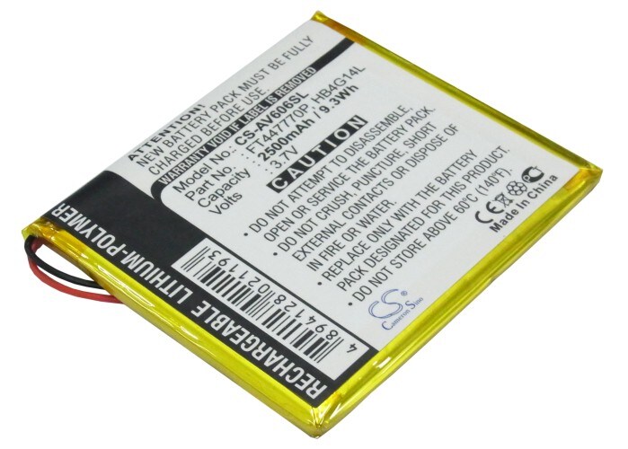 Batteri til medieafspiller til Archos AV605 Wifi 605 GPS 4GB, AV605 80GB osv.