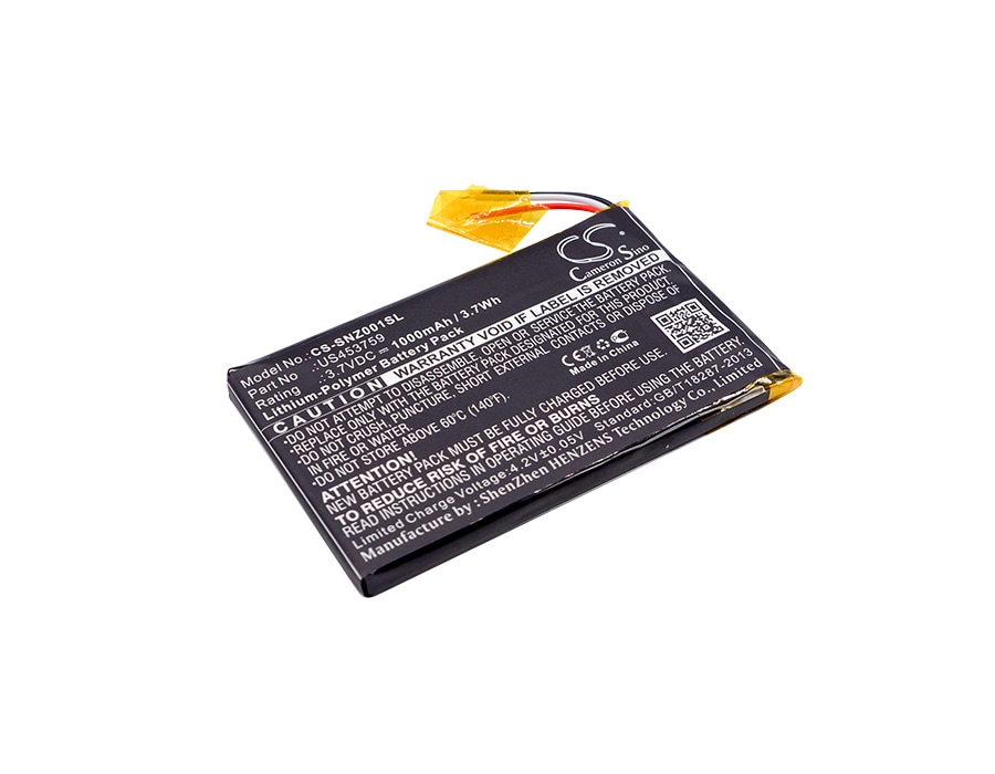 Batteri til medieafspiller til Sony NWZ-ZX1, Walkman NWZ-ZX1, MDR-HW700DS