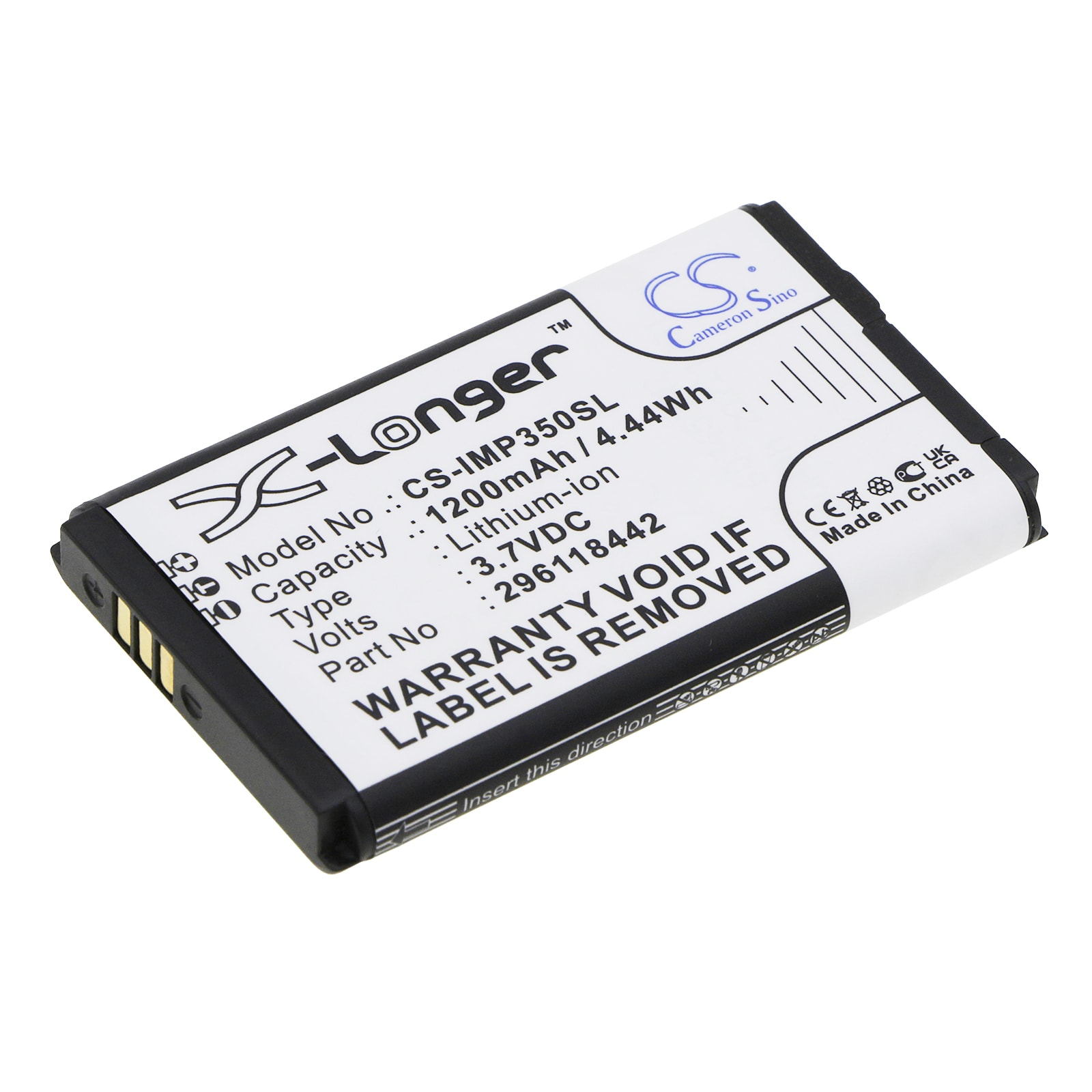 Batteri til betalingsterminal til Ingenico iSMP, iMP350, IMP350-USBLU03A og andre.