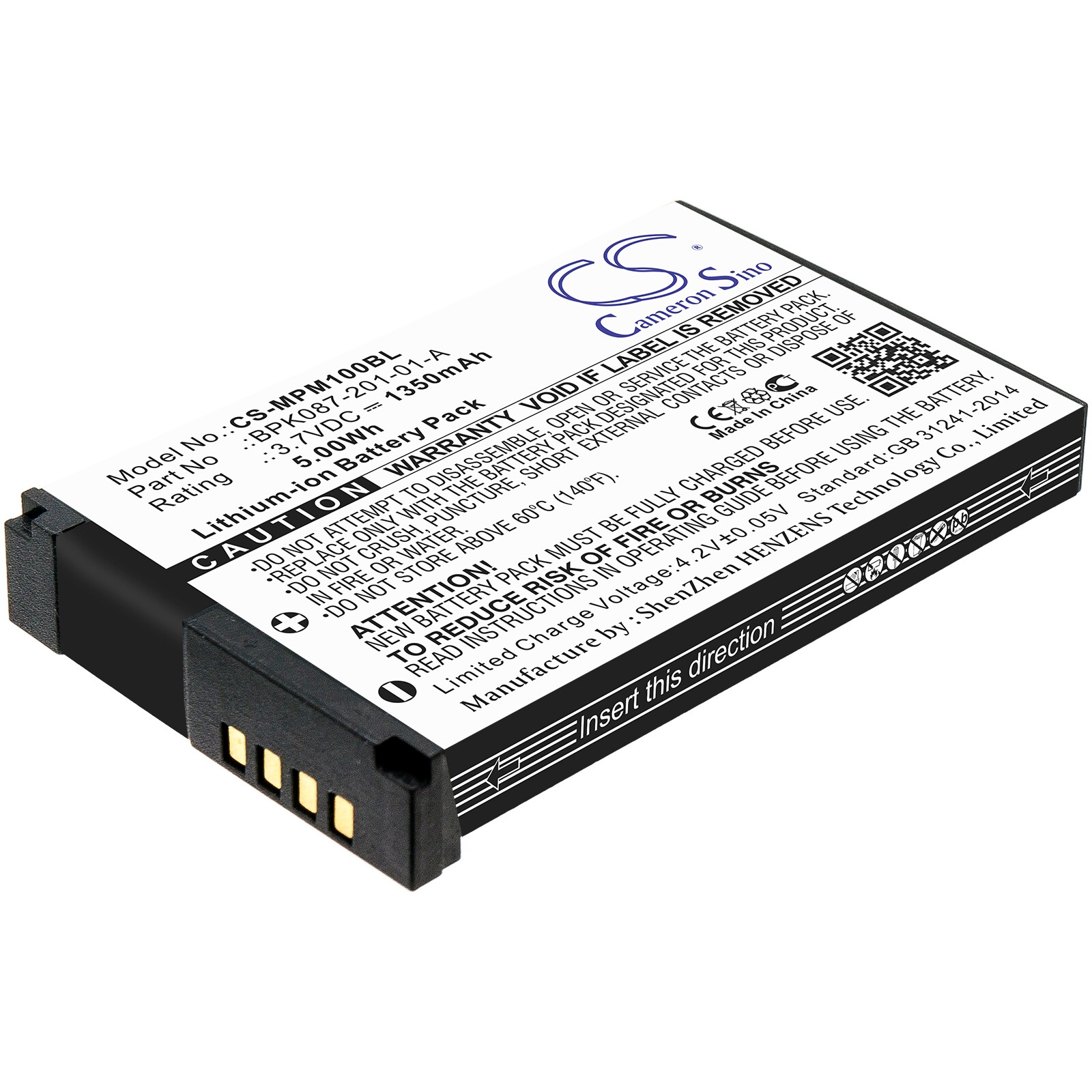 Batteri til betalingsterminal til VeriFone VX600BT, VX600 Bluetooth, MPM-100 og andre.