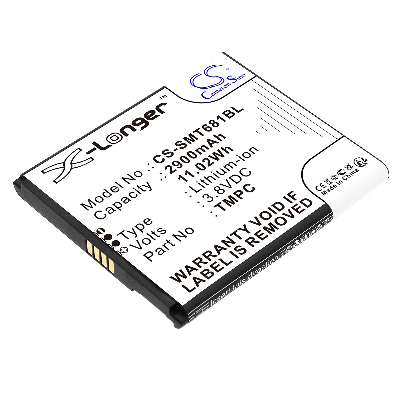 Batteri til betalingsterminal til Sunni T6810, T6810H, T6810M osv.