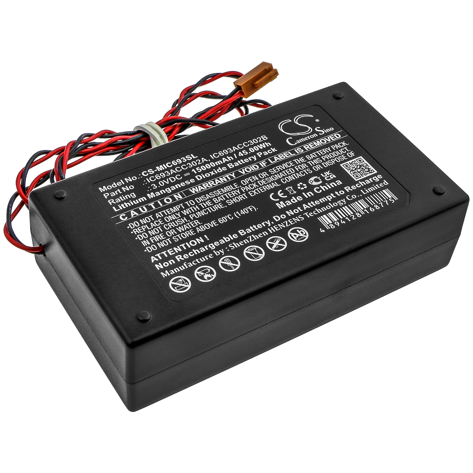 Batteri til PLC til GE Intelligent Platforms IC693ACC302A, IC693ACC302B
