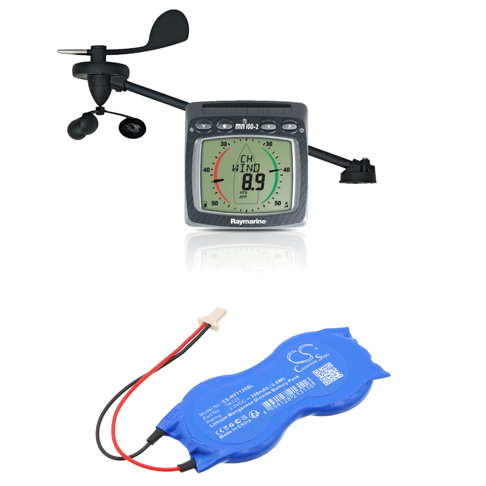 Batteri til PLC til Raymarine Micronet Wind Transmitter, T120, T125