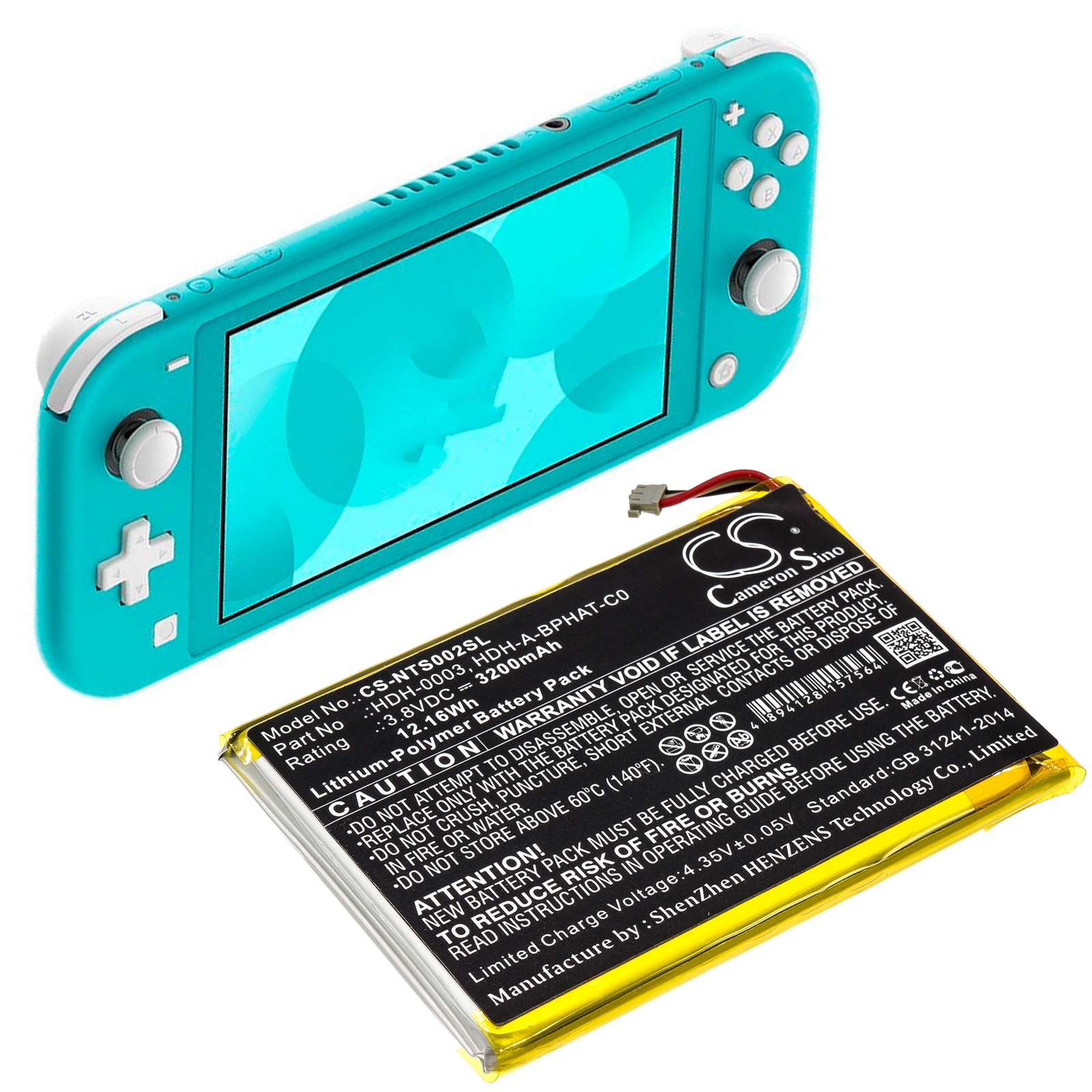 Batteri til Nintendo Switch Lite-spilkonsol, HDH-001, HDH-002 m.fl.