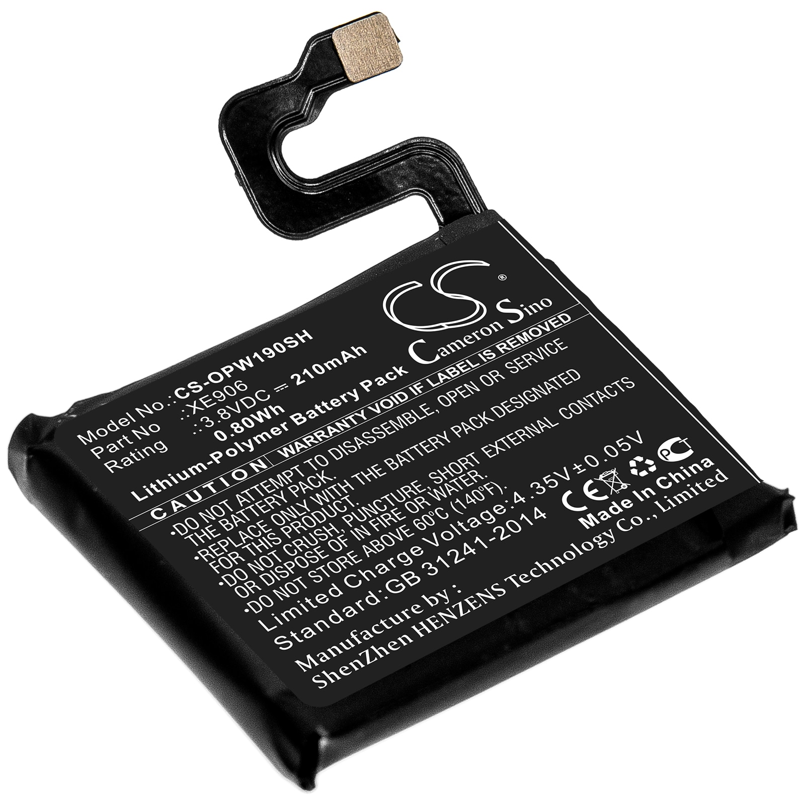 Batteri til smartwatch til OPPO 41mm, OW19W2, Watch 41mm