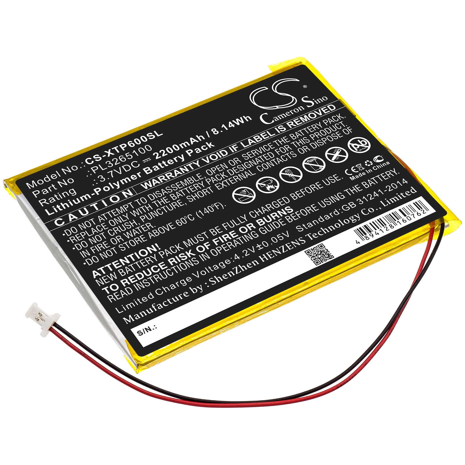 Batteri til diagnostisk scanner til XTOOL EZ300, EZ400, PS65 osv.
