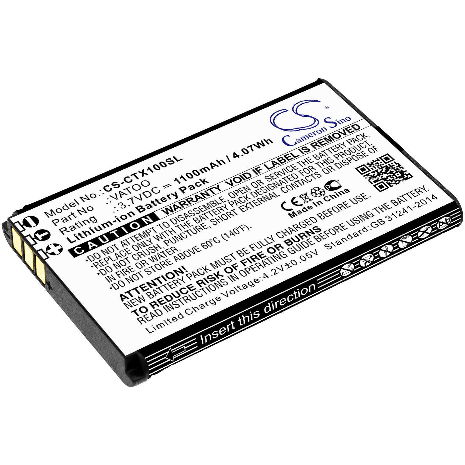 Batteri til scenemonitorsystem til Contacta RF-TX1, RF-RX1, RF-TRX