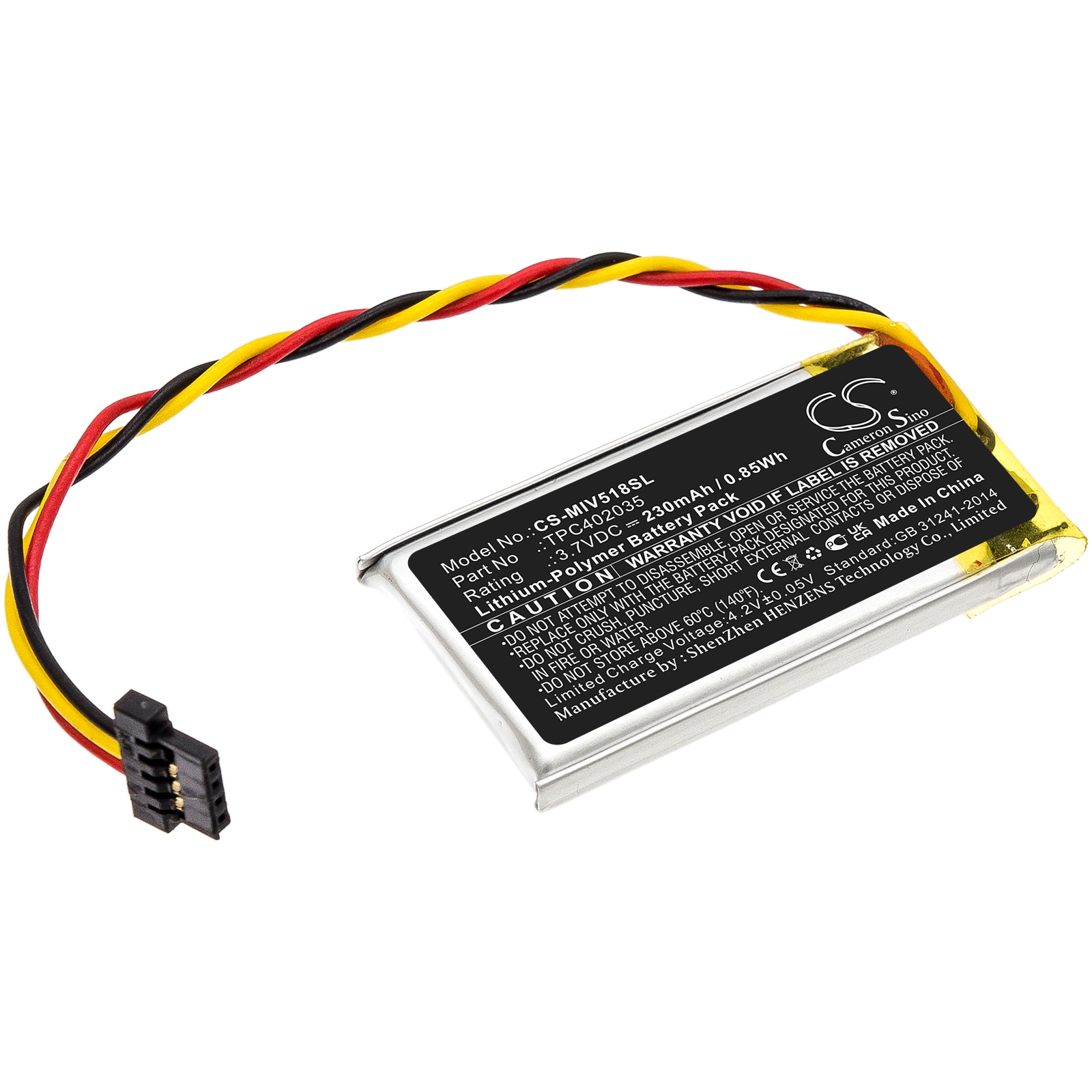 Dashcam-batteri til Mio MiVue 508, MiVue 518, MiVue 538 og andre