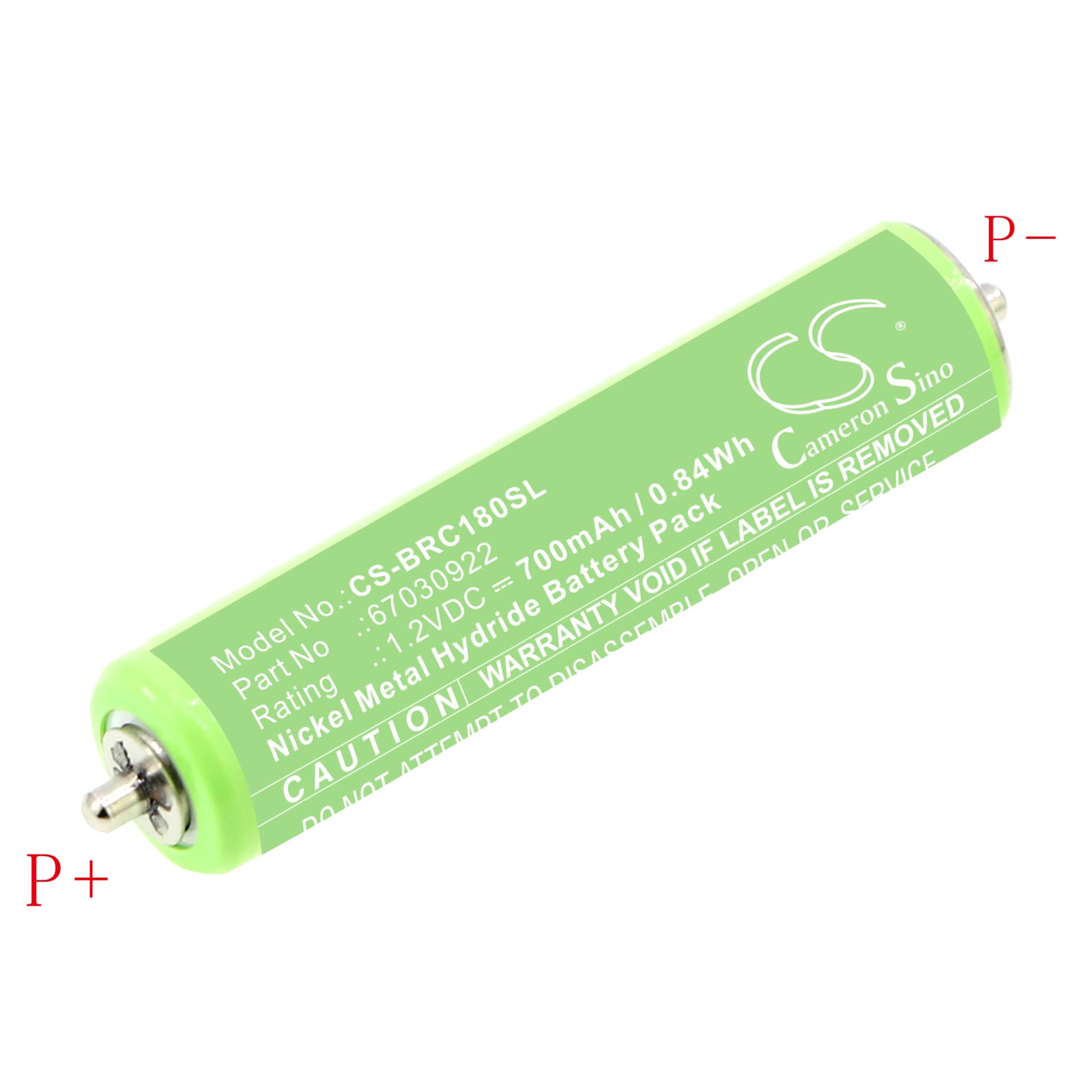 Batteri til barbermaskine til Braun 10B, 20B, 180 osv.