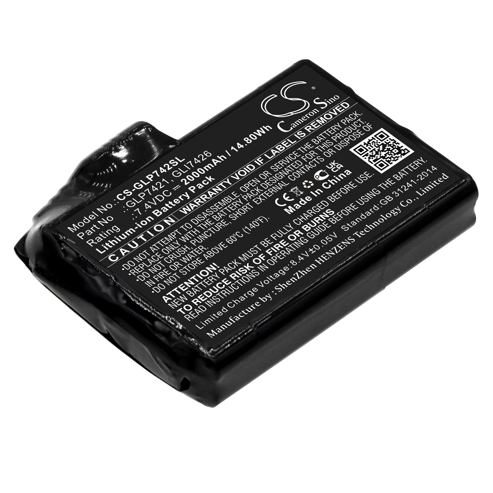 Batteri til opvarmet tøj til Glovii Universal Handsker, GXR, GXB osv.