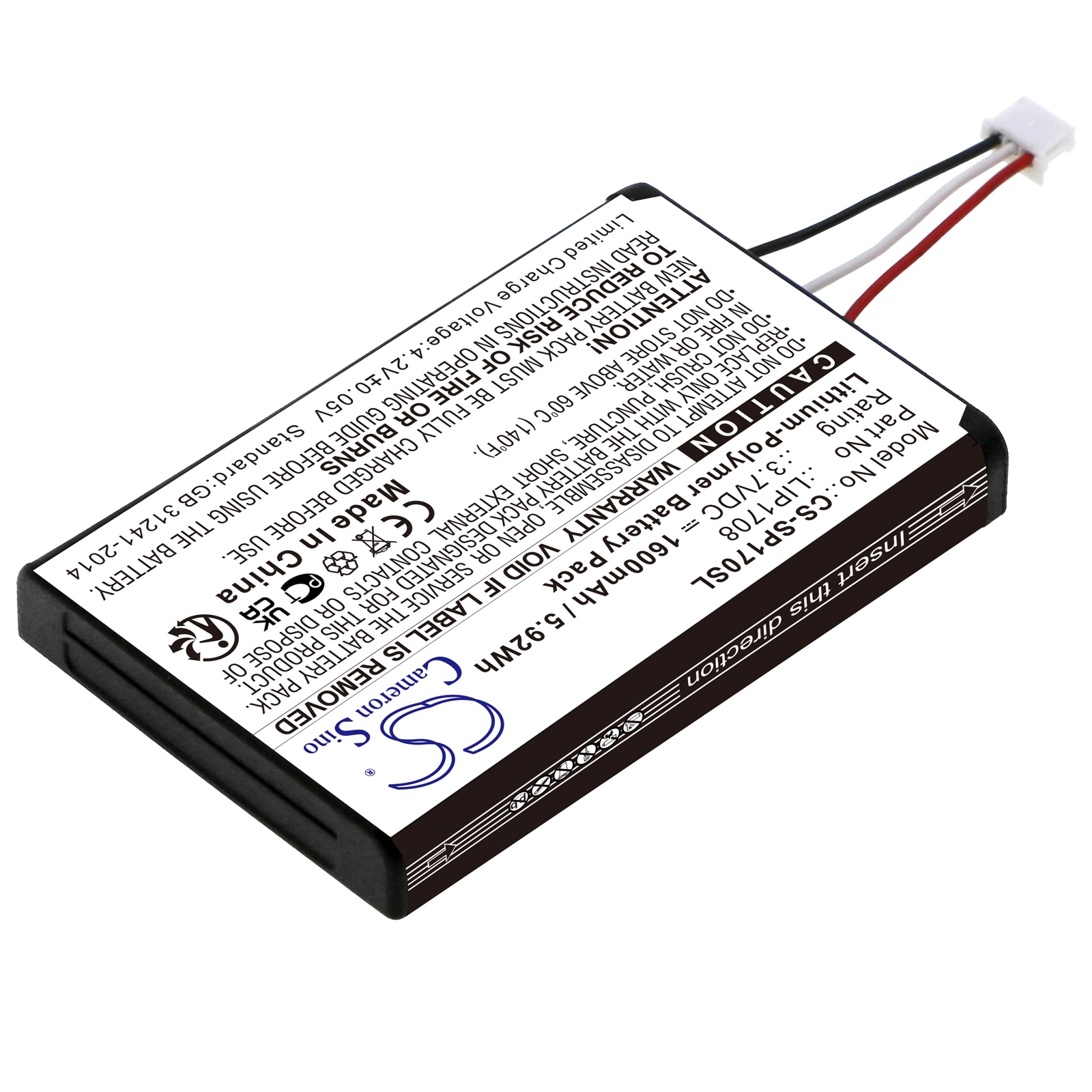 Batteri til spilkonsol til Sony PS5 DualSense, CFI-1015A, CFI-ZCT1W
