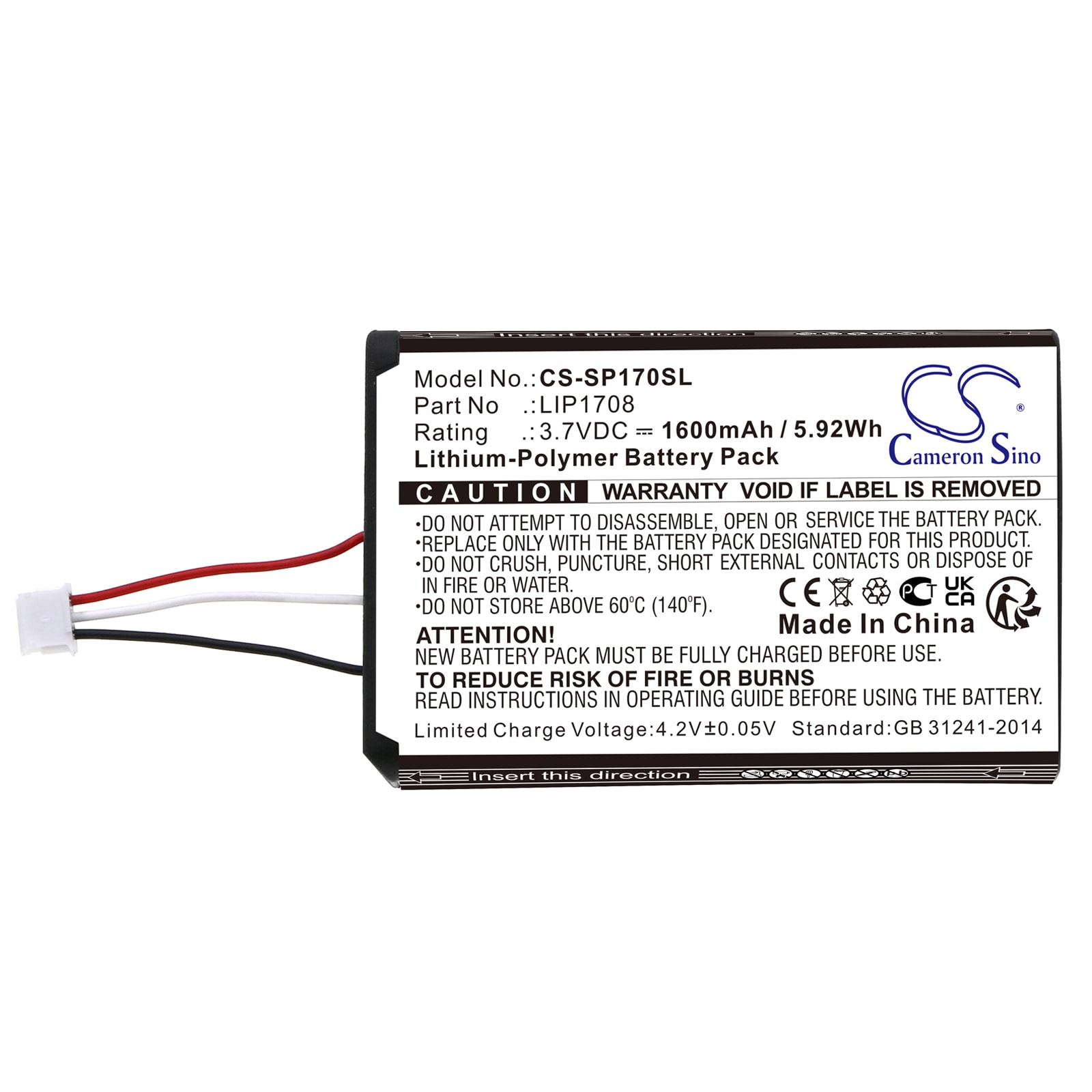 Batteri til spilkonsol til Sony PS5 DualSense, CFI-1015A, CFI-ZCT1W