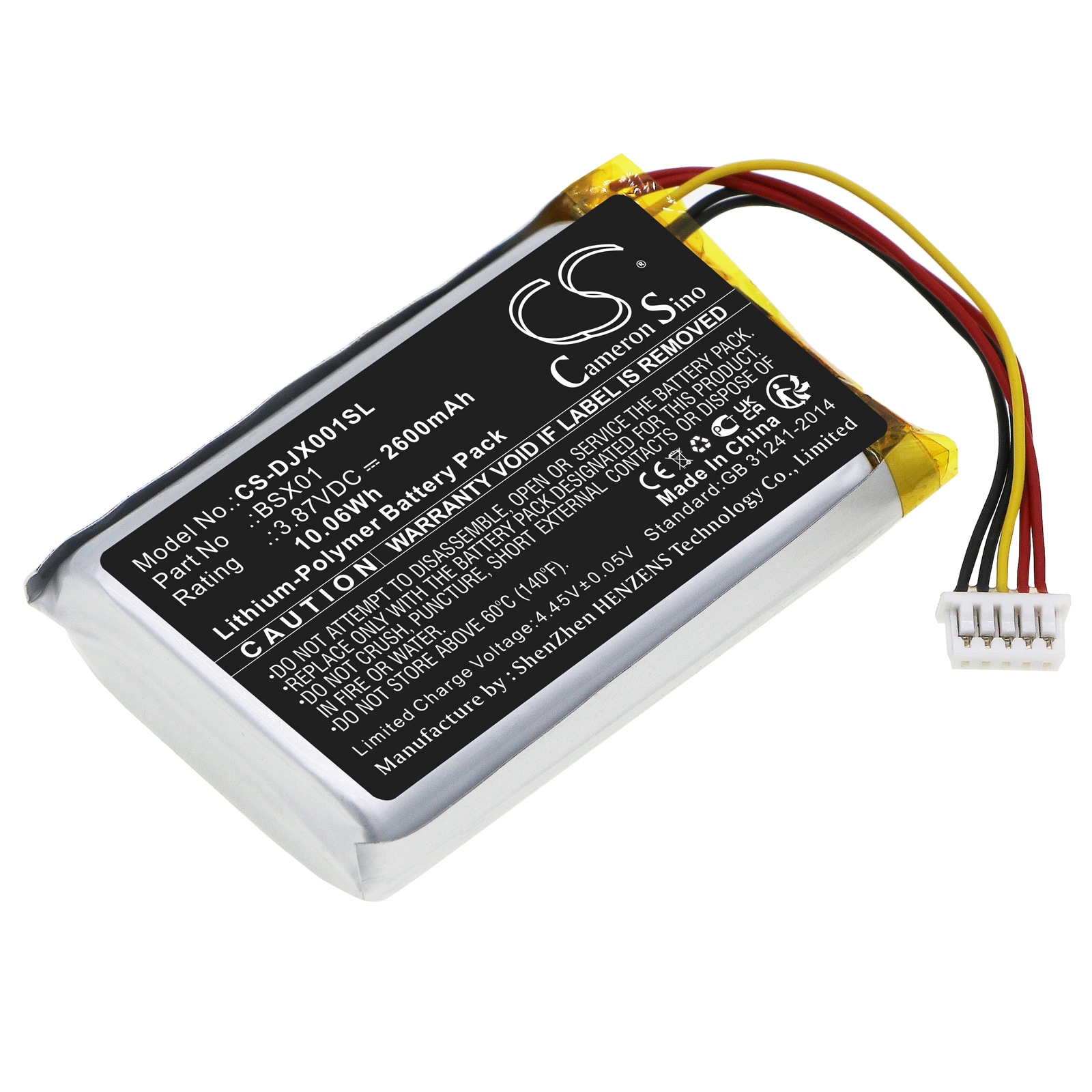 Batteri til mikrofon til DJI MIC trådløs mikrofon Opladningsetui, ASB01