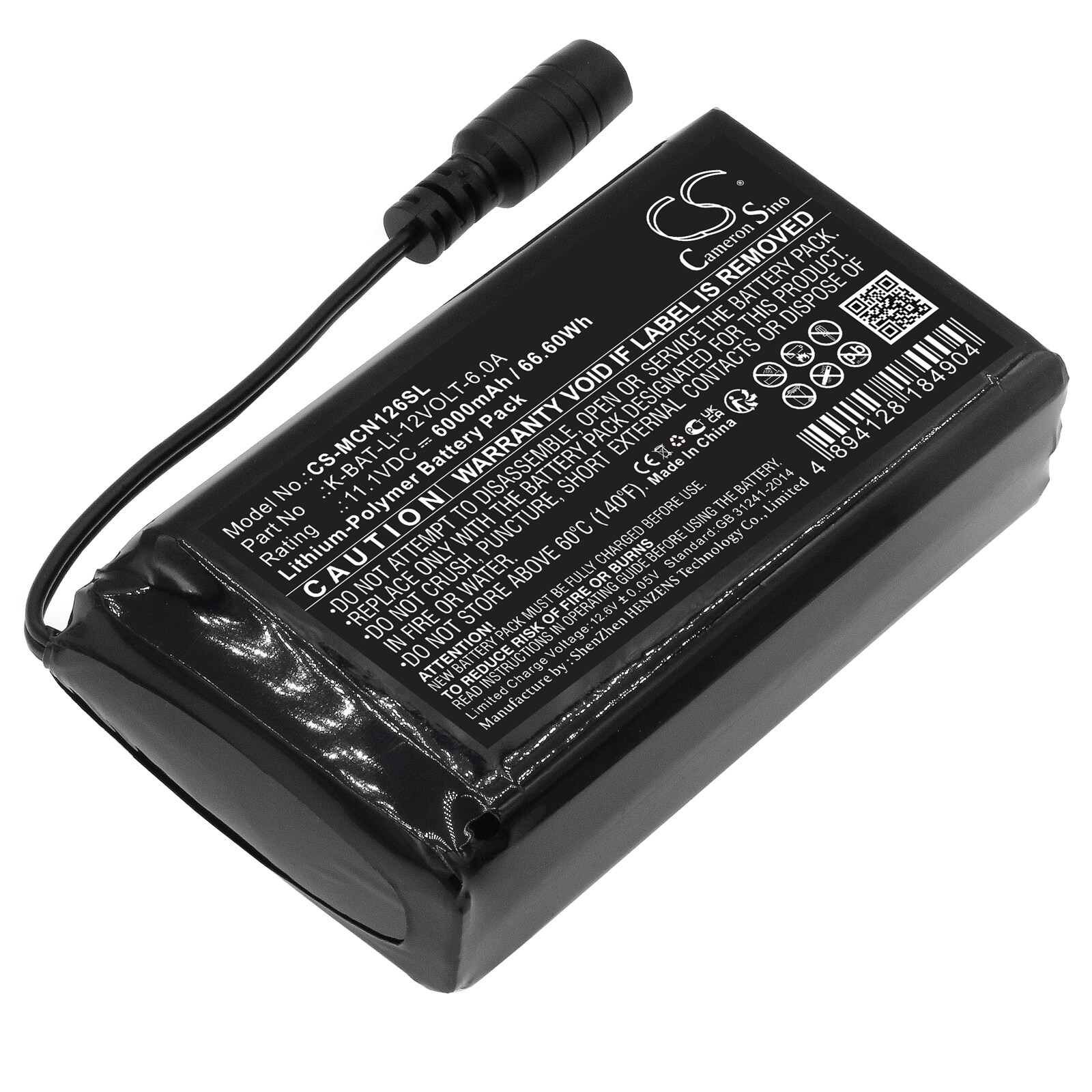 Batteri til opvarmet tøj til Macna Li-po 12v 6a