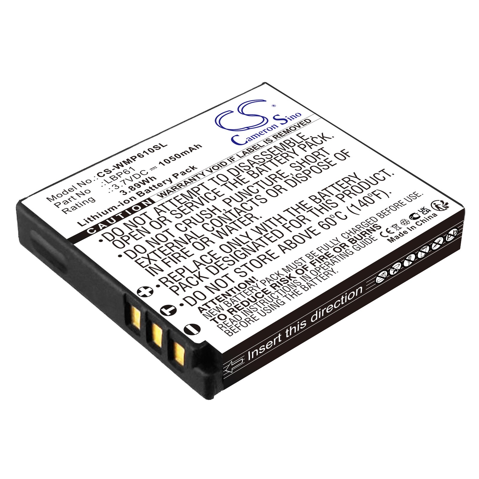 Batteri til Wisycom MRP61-sender og -modtager