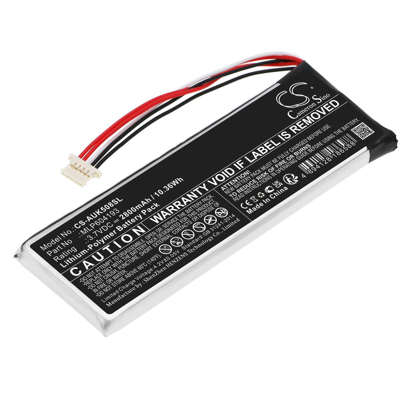 Batteri til diagnosescanner til Autel TS508K, xiTPMS TS408, MaxiTPMS TS508 og andre.