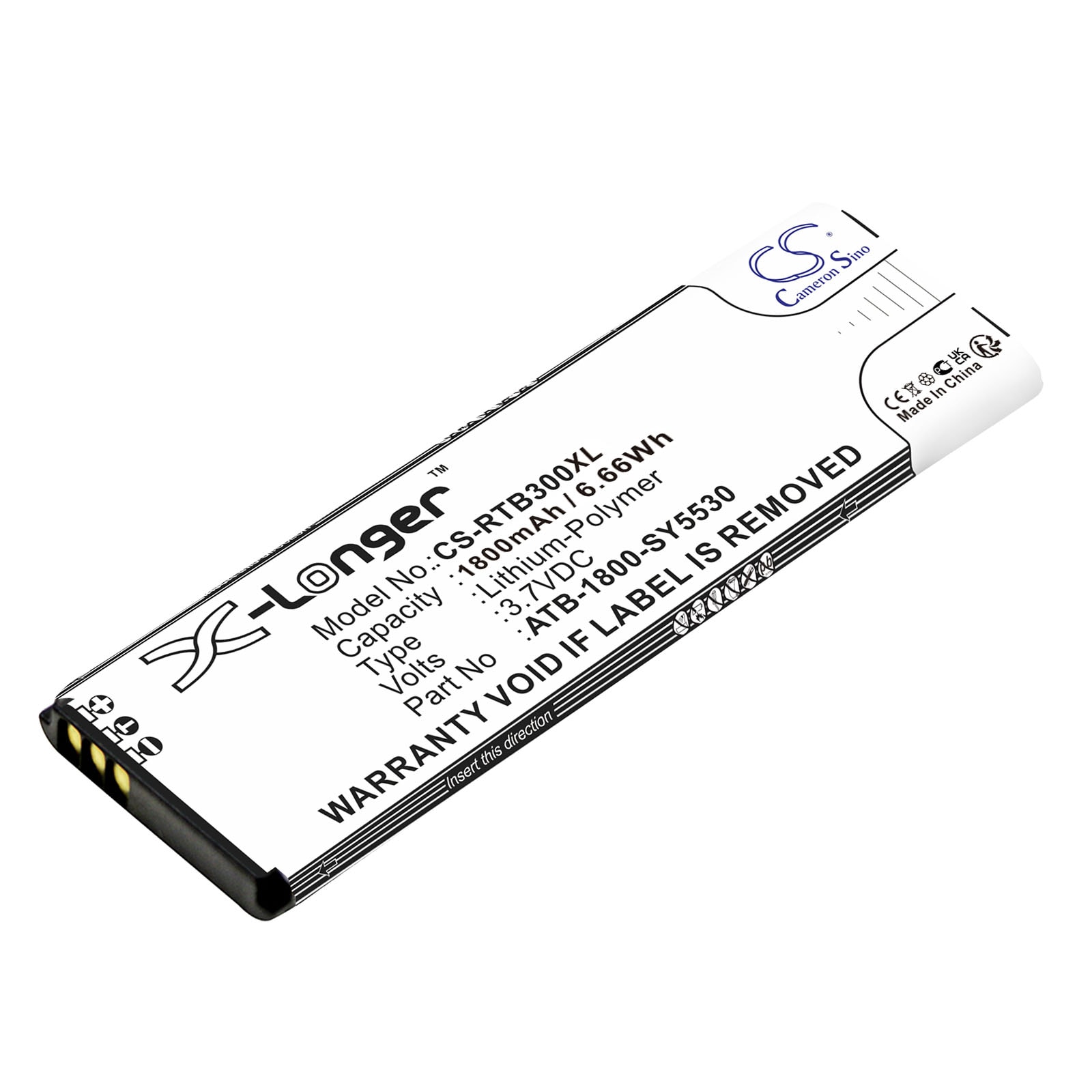 Batteri til fjernbetjening til RTI T2i, T2X, T3X osv.