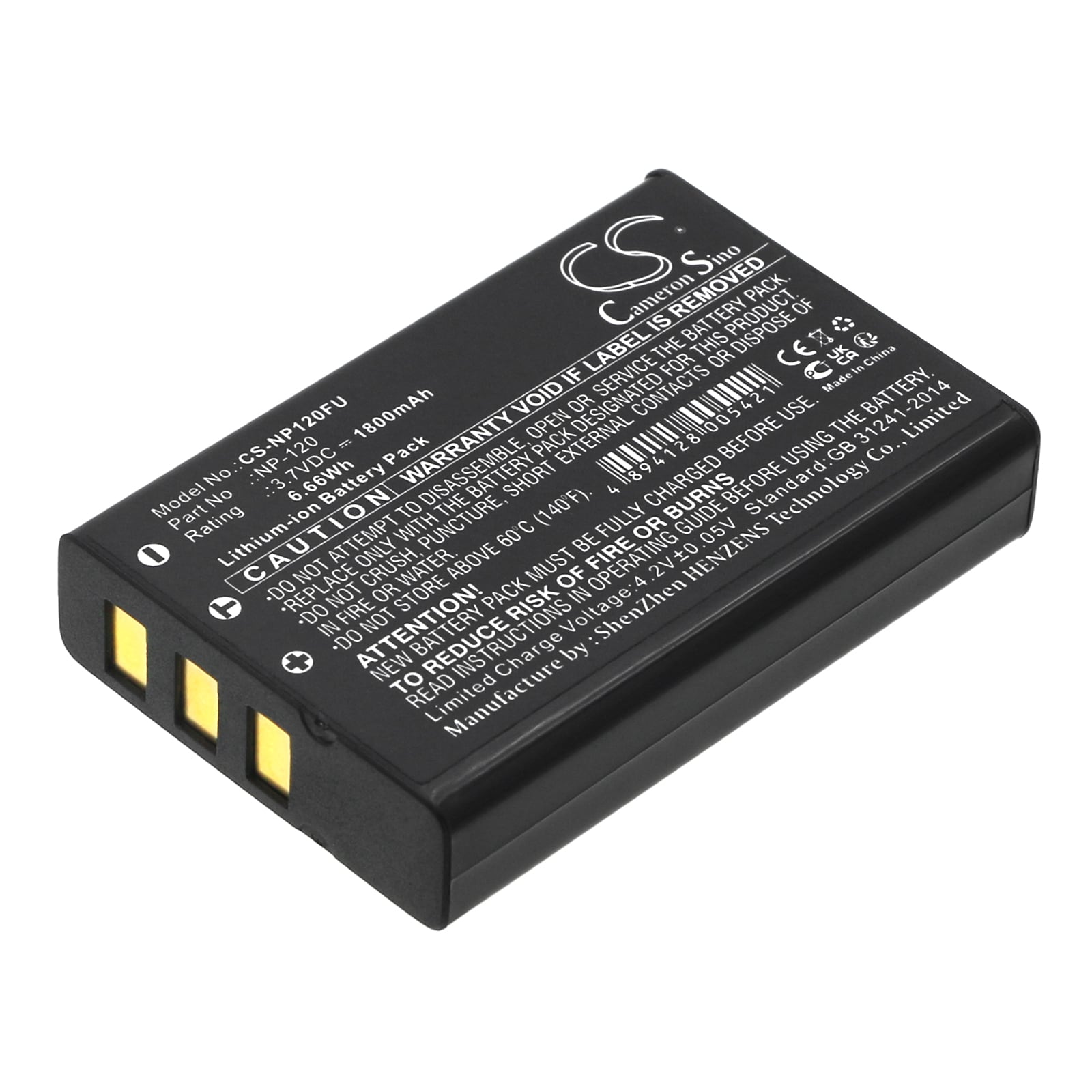 Batteri til kamera til RICOH Caplio 300G, Caplio 400G wide, Caplio 500G osv.