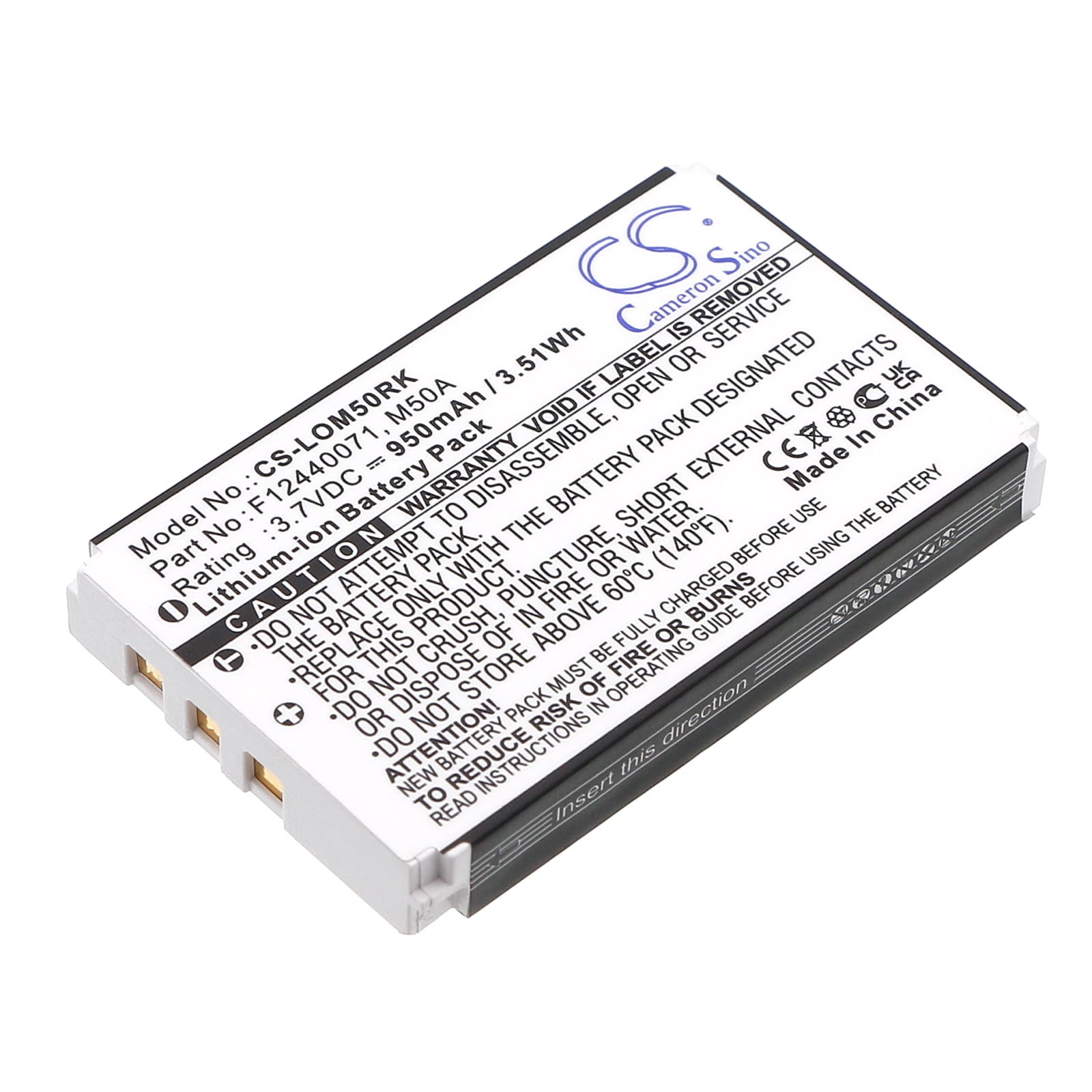 Batteri til tastatur, mus til Logitech diNovo Edge, DiNovo Mini, Y-RAY81