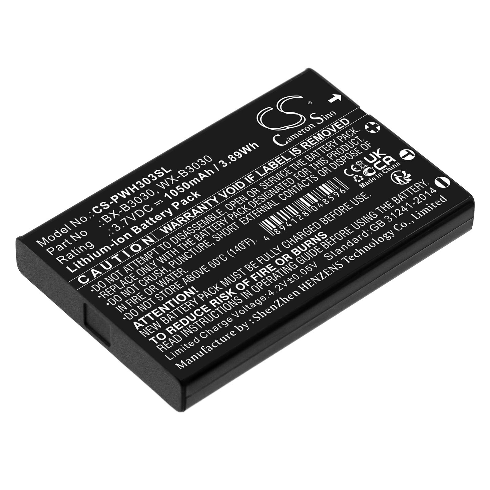 Batteri til trådløst headset til Listen Technologies M1, iDSP-modtagere osv.