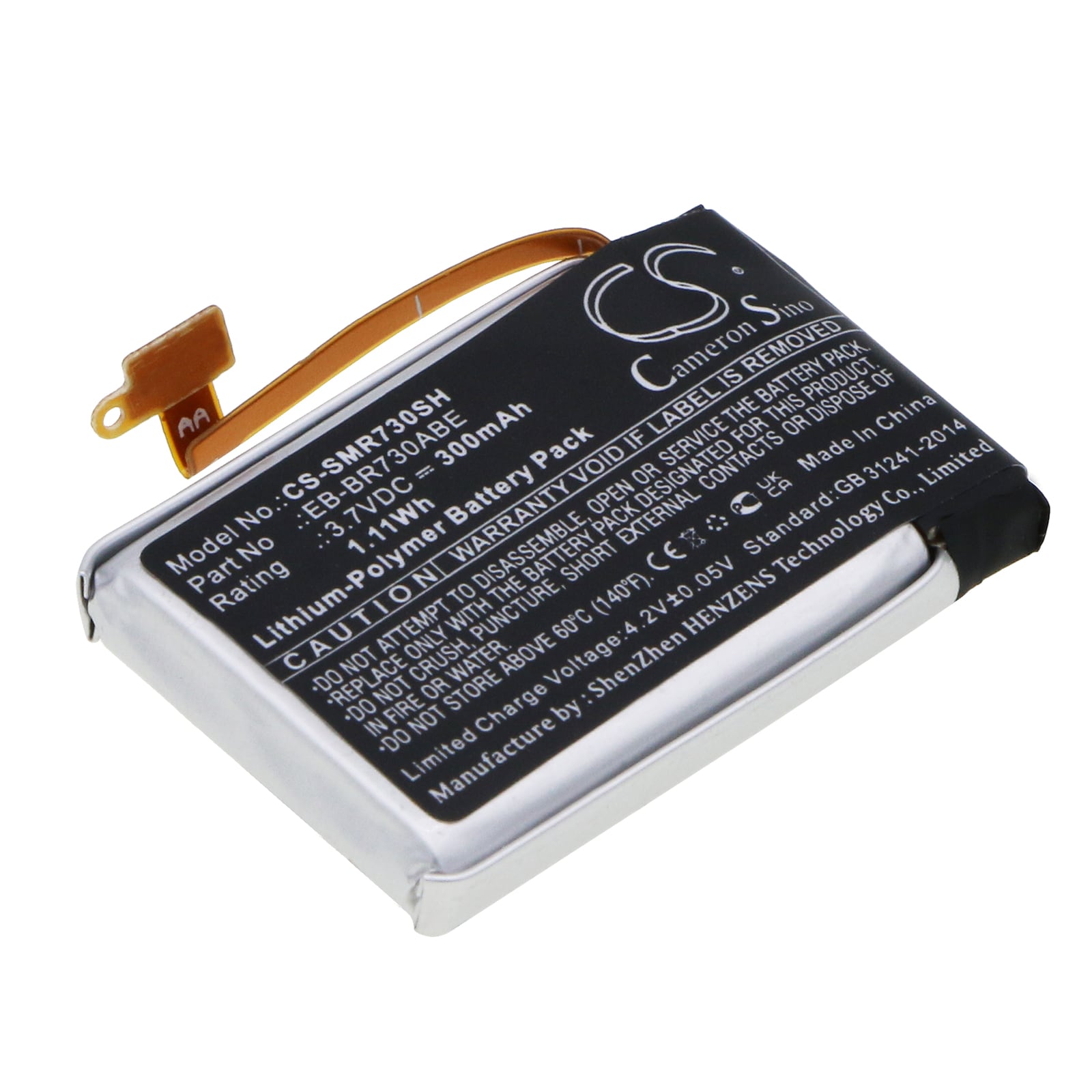 Batteri til Smartwatch til Samsung Gear S2 3G, Galaxy Gear S2 3G, SM-R730 og andre.
