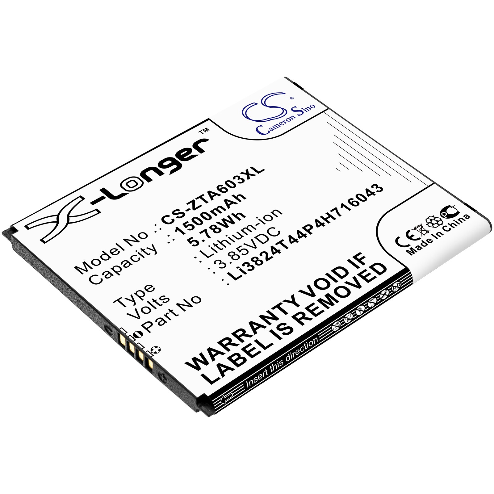 Batteri til SmartPhone, Mobil til ZTE Blade A520, BA520, Blade A603 og andre.
