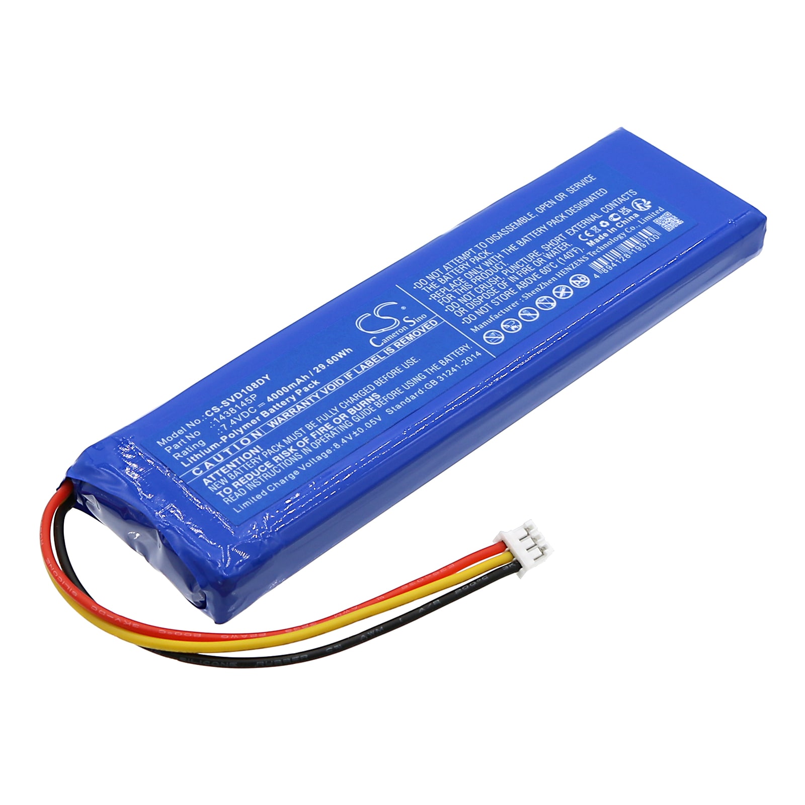 Batteri til dvd-afspiller til Sylvania SDVD1087 Blu-ray-afspiller
