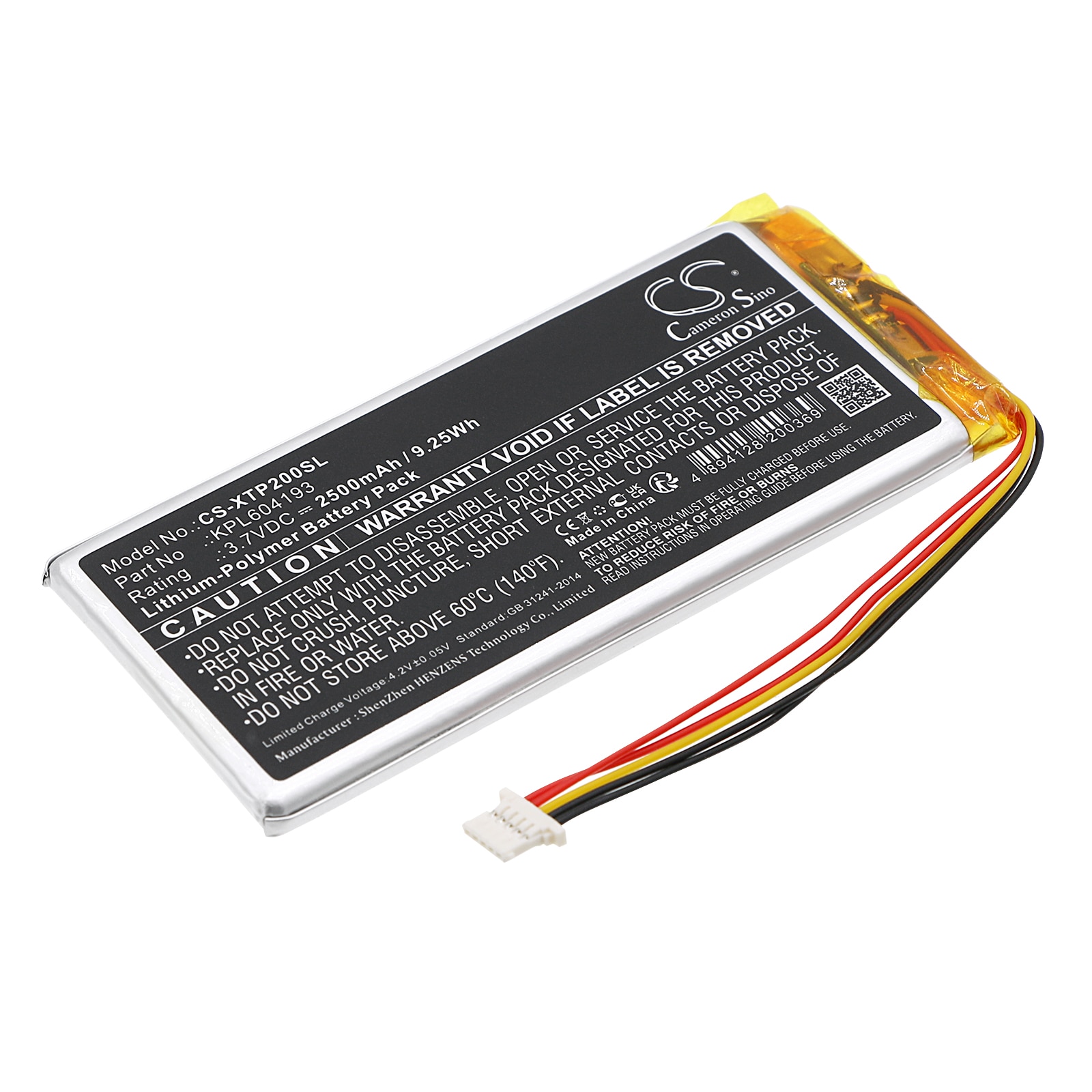 Batteri til diagnostisk scanner til XTOOL TP200, TP150, PS65 osv.