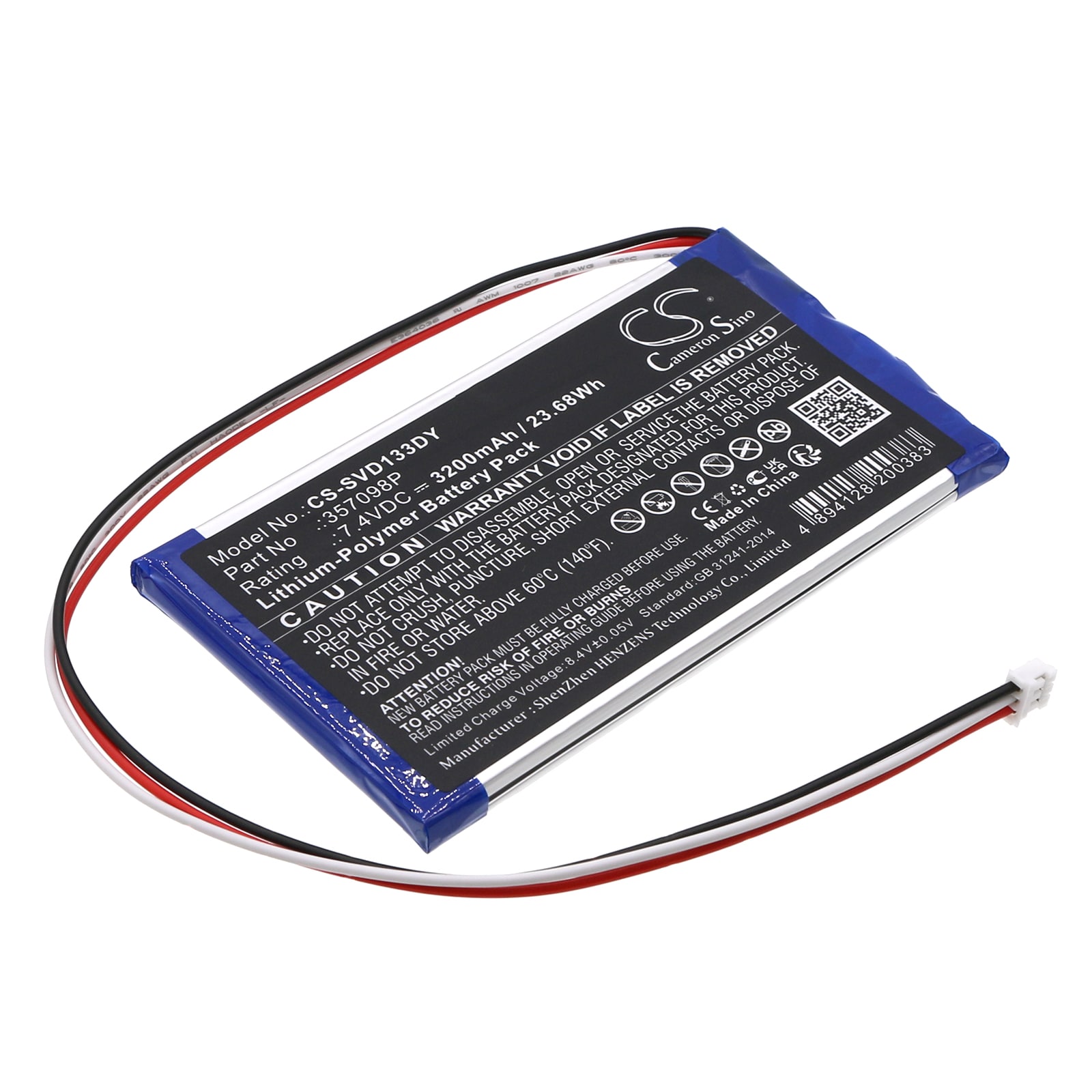 Batteri til dvd-afspiller til Sylvania SDVD1332, SDVD1332-B