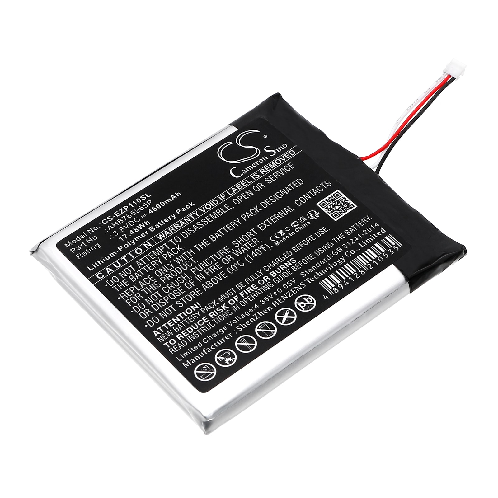 Batteri til sikkerhedskamera til hjemmet til Ezviz CS-DP1C-4A1WPFBSR, CS-DP1C