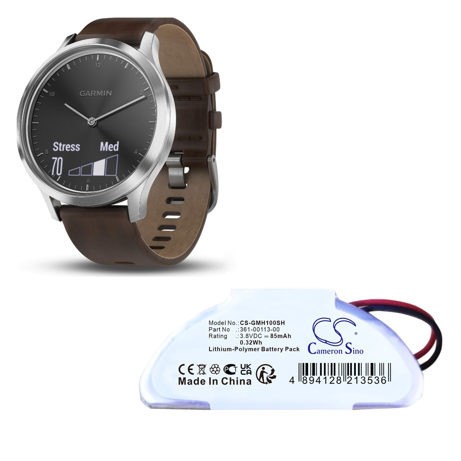 Batteri til smartwatch til Garmin Vivomove HR