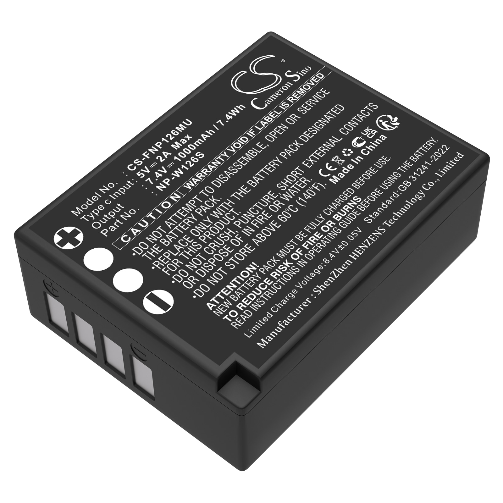 Batteri til kamera til Fujifilm FinePix HS30, FinePix HS30EXR, FinePix HS33EXR osv.