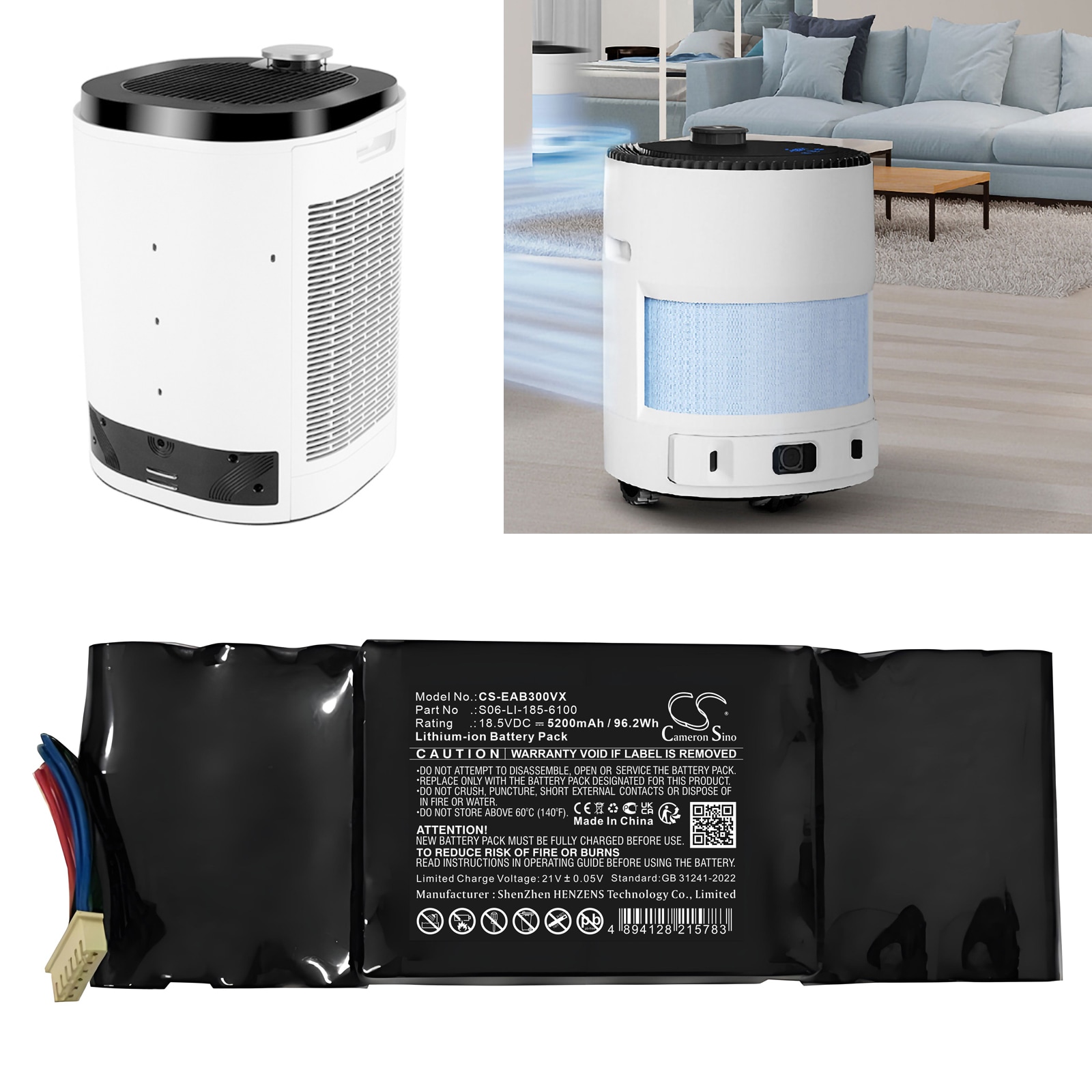Batteri til støvsuger til Ecovacs Airbot AA30
