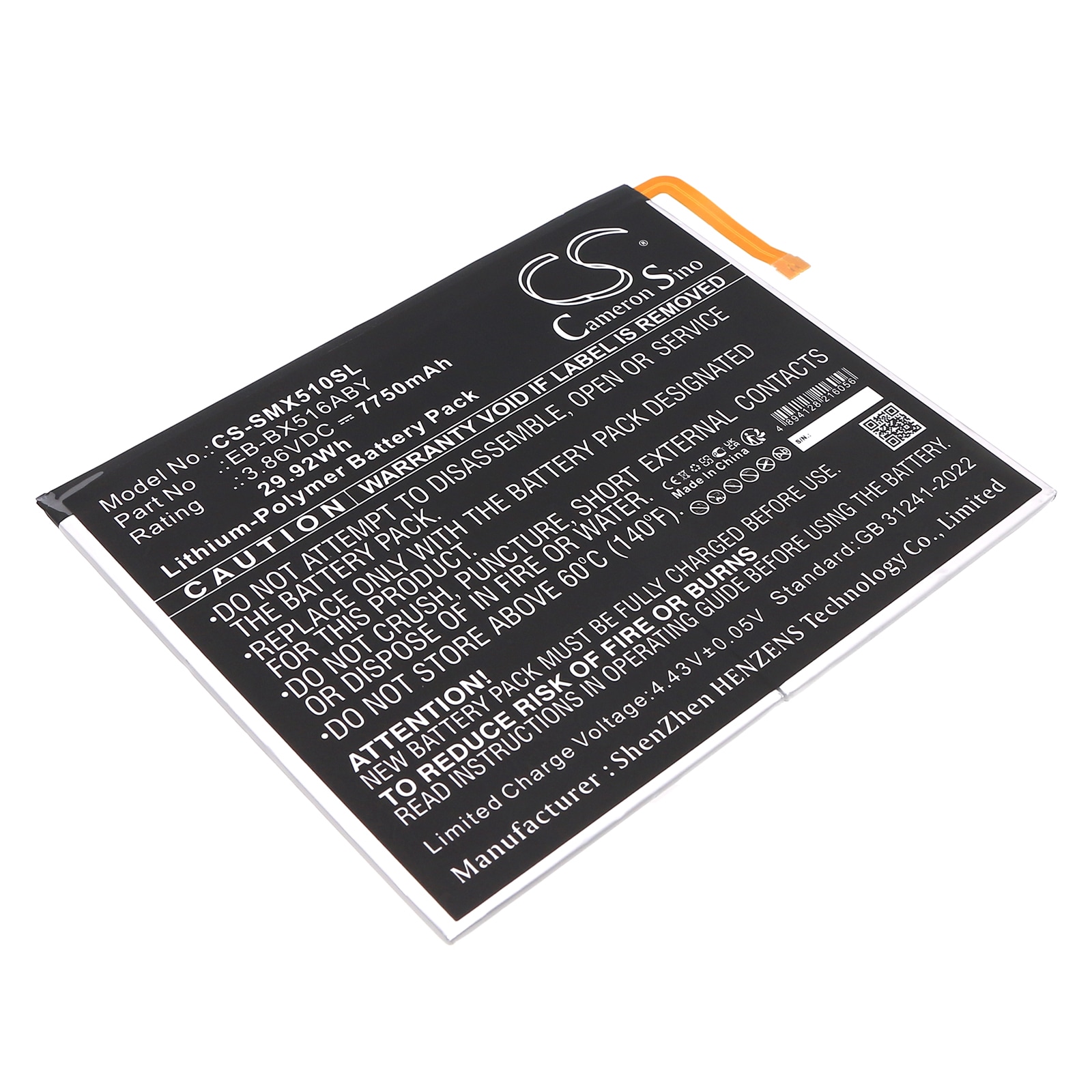 Batteri til tablet til Samsung Galaxy Tab S9 FE, SM-X510, SM-X510N og andre.