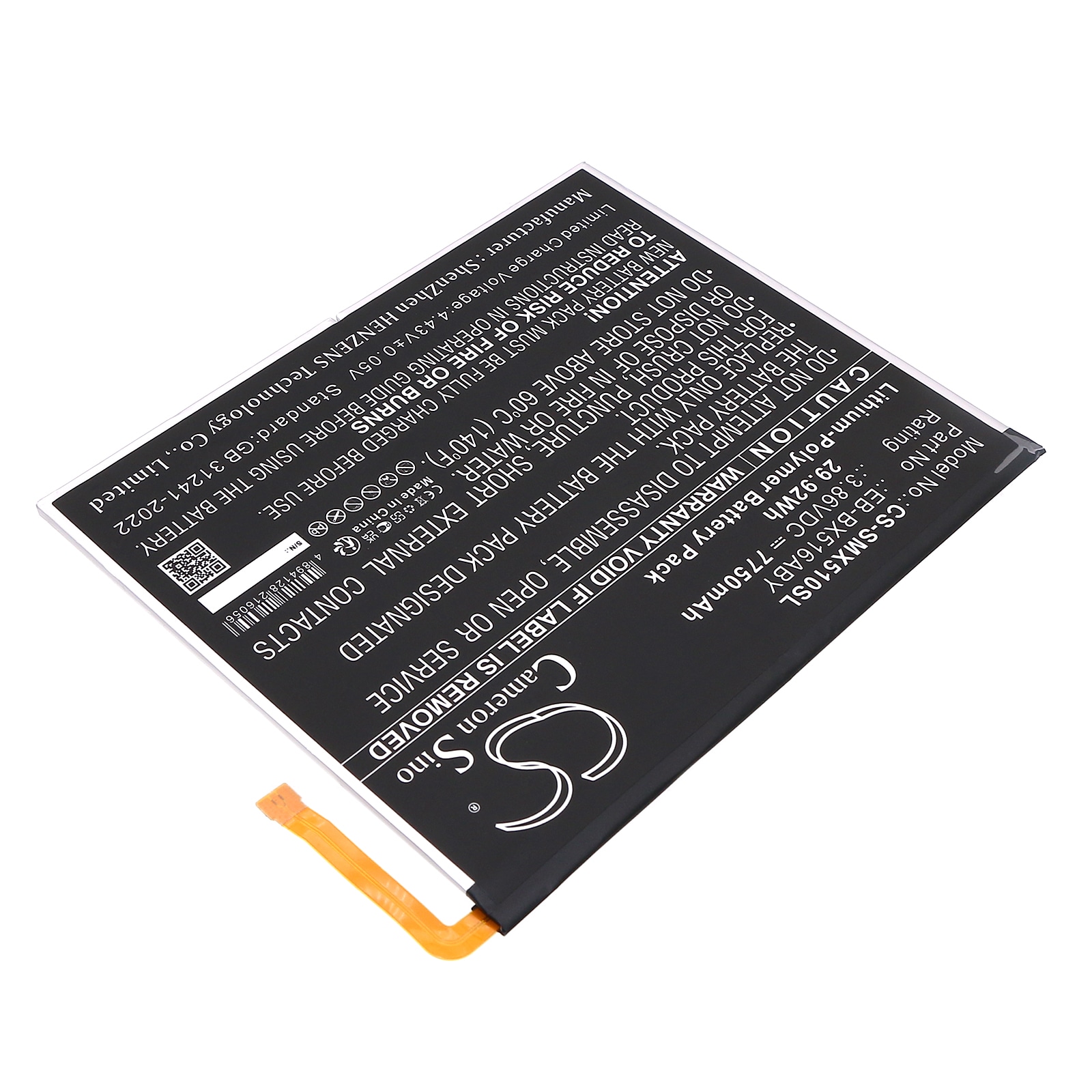 Batteri til tablet til Samsung Galaxy Tab S9 FE, SM-X510, SM-X510N og andre.