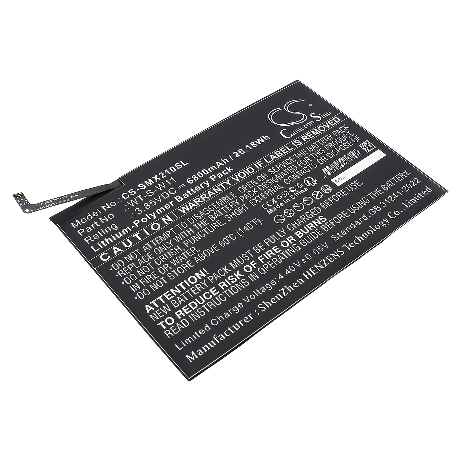 Batteri til tablet til Samsung Galaxy Tab A9+ 5G 11, SM-X210, SM-X210NZAEXAR og andre.